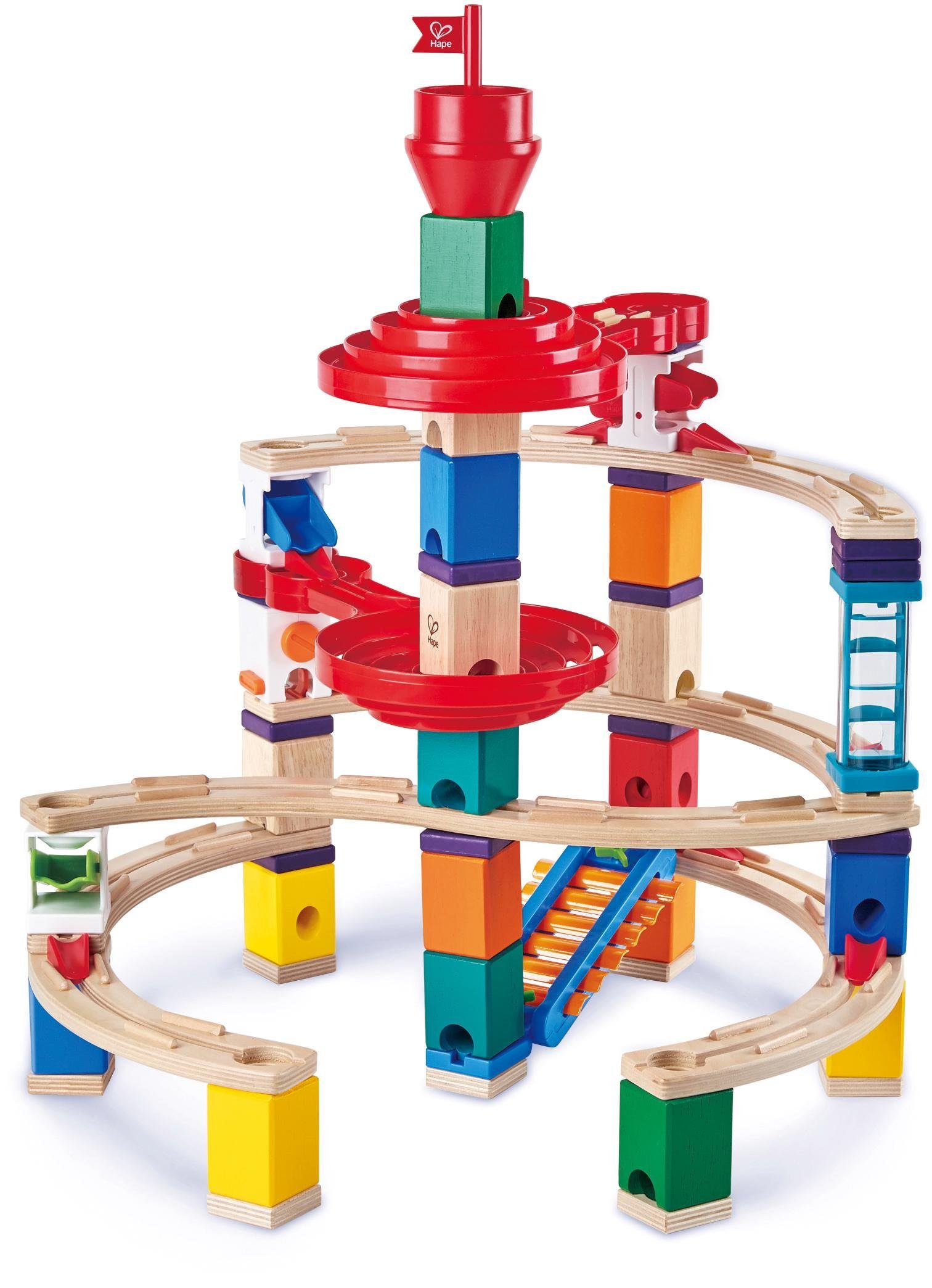 Hape Kugelbahn-Bausatz Quadrilla, Super Spiralburg, 129 tlg.