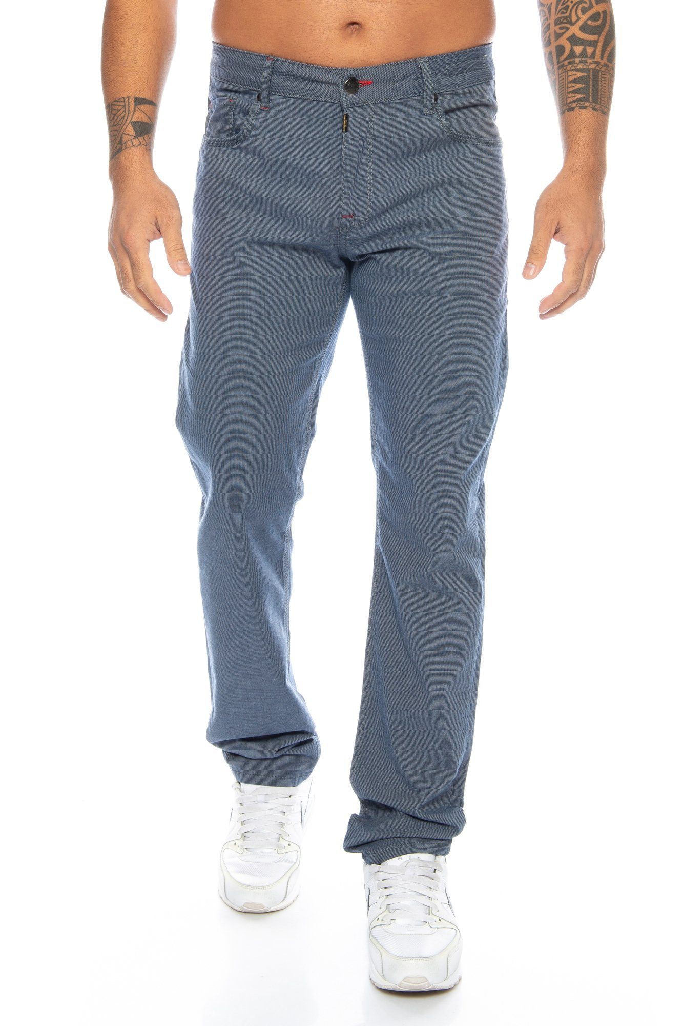 Cipo & Baxx Slim-fit-Jeans Herren Stoffhose Jeans im zeitlosen Design Leichter Tragekmofort Blau