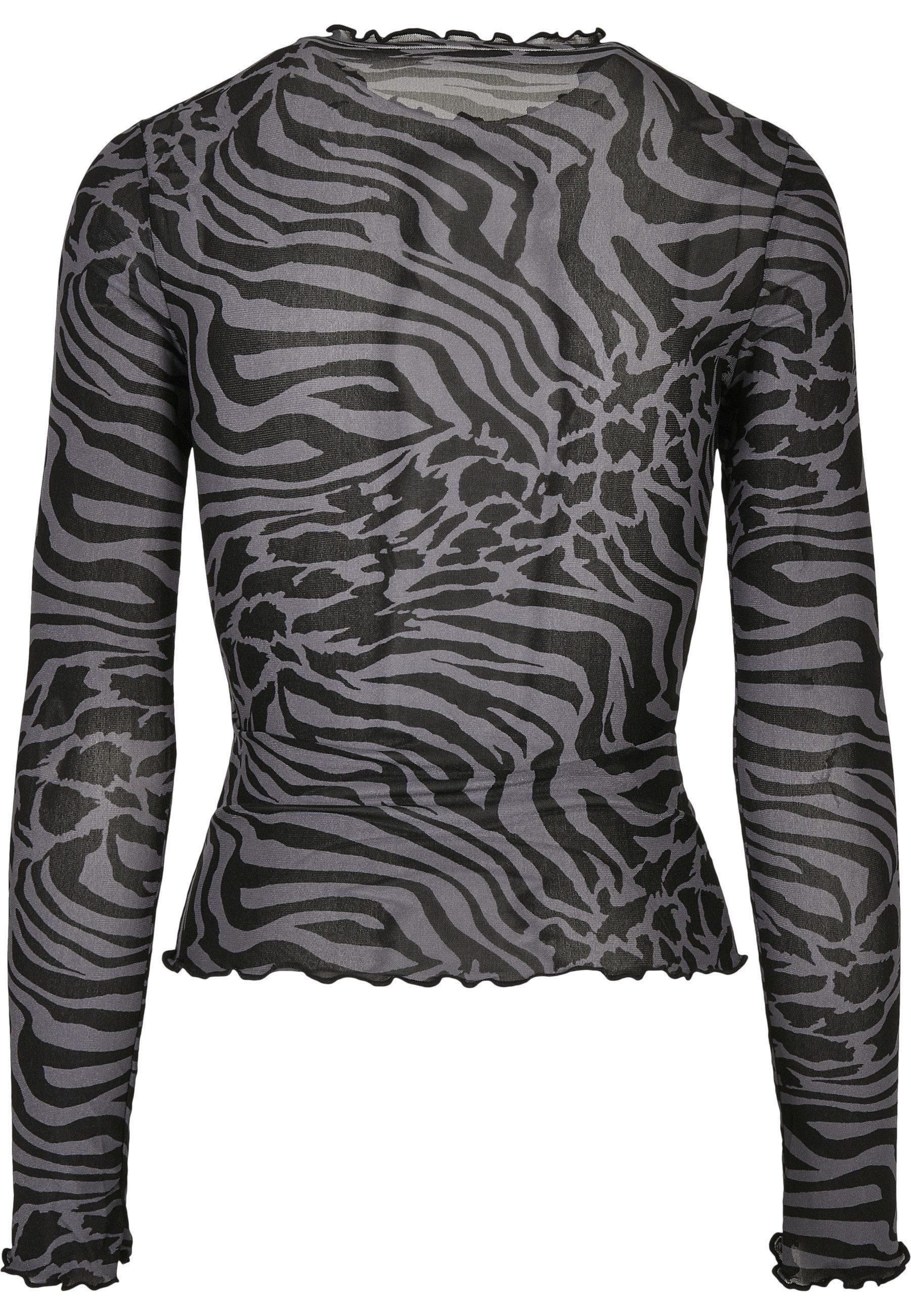 URBAN CLASSICS Langarmshirt Urban Classics Damen Ladies AOP Mesh Turtleneck günstig online kaufen