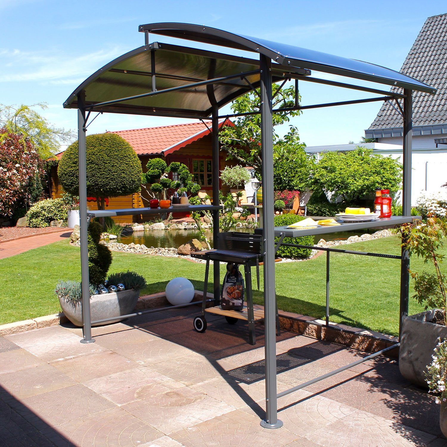 Leco Grillpavillon / Profi-Grillpavillon mit Polycarbonat-Dach, günstig online kaufen
