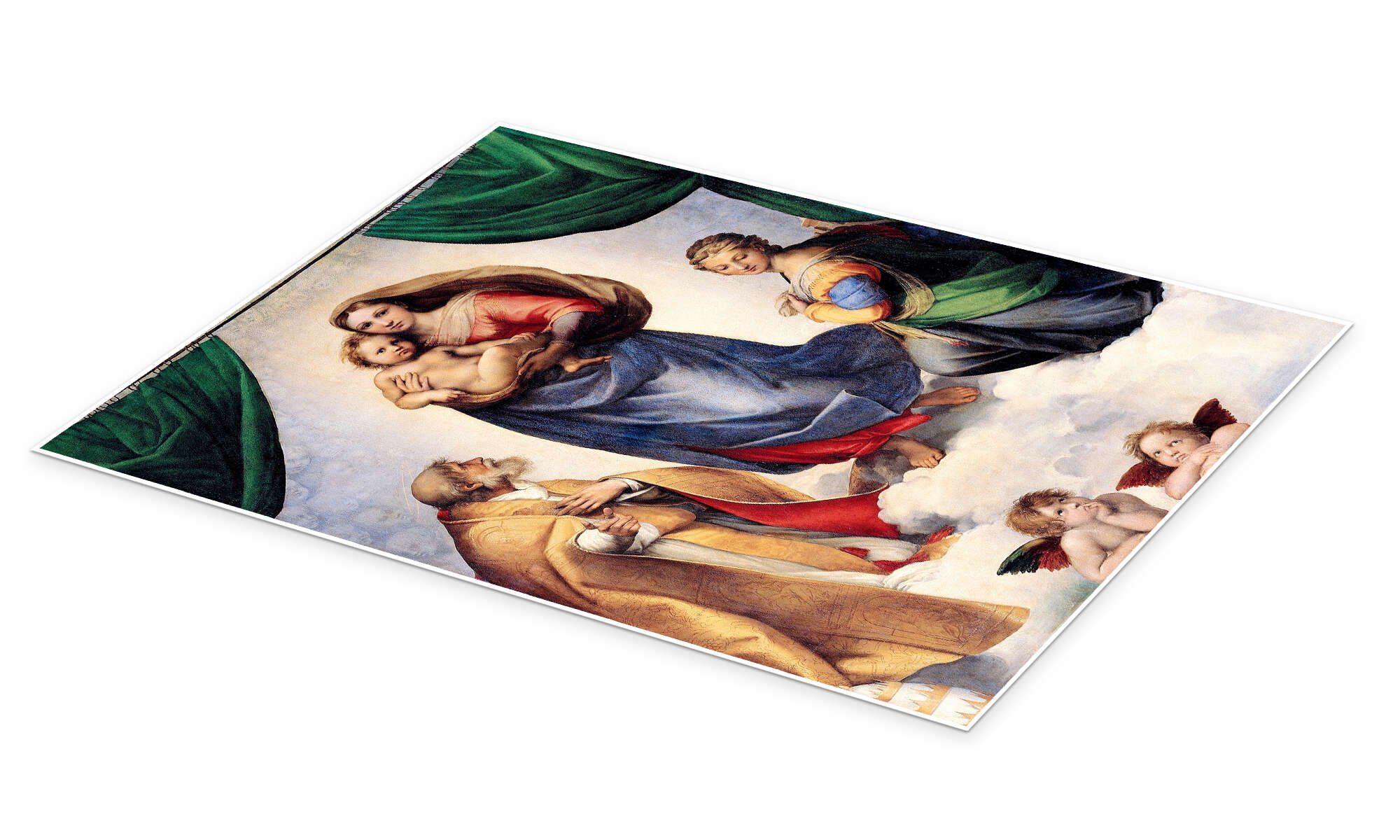 Posterlounge Poster Raffael, Sixtinische Madonna, Schlafzimmer günstig online kaufen