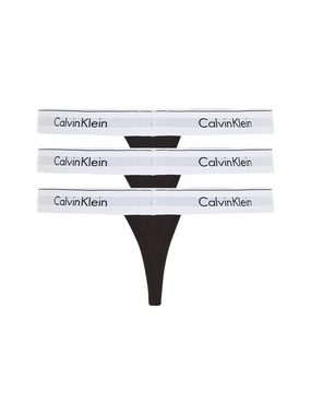 Calvin Klein Underwear String THONG 3PK (Packung, 3-St., 3er-Pack) mit Logo-Elastikbund