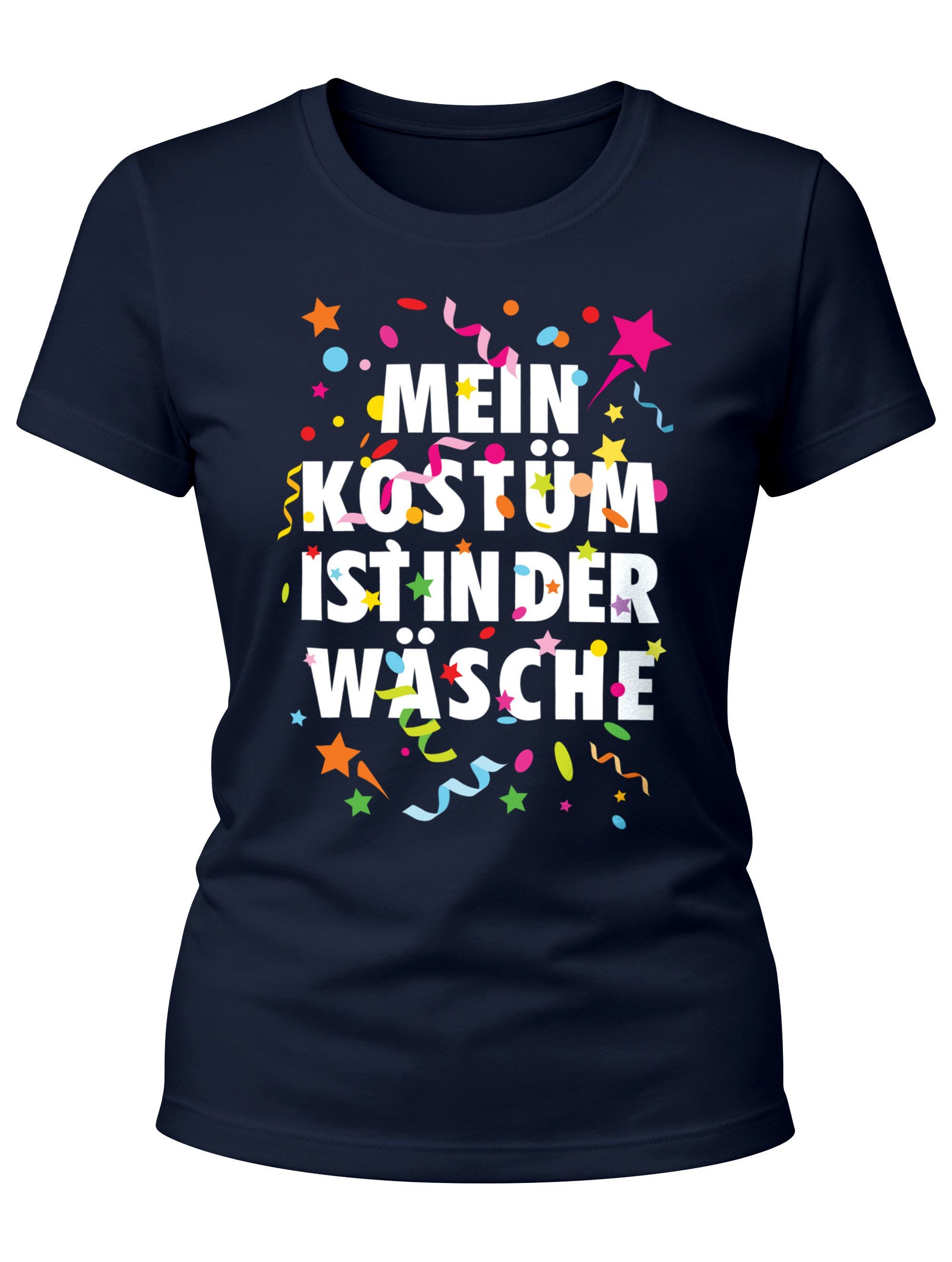 Print-Shirt Damen T-Shirt Fasching Karneval Kostüm Verkleidung Last Minute