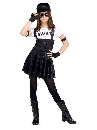 Fun World Kostüm Sweet SWAT, Freches Kostümkleid der Polizei-Spezialeinheit