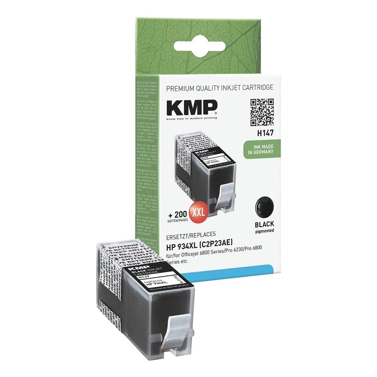 KMP Tintenpatrone (1-tlg., ersetzt HP »C2P23AE« Nr. 934 XL, schwarz)