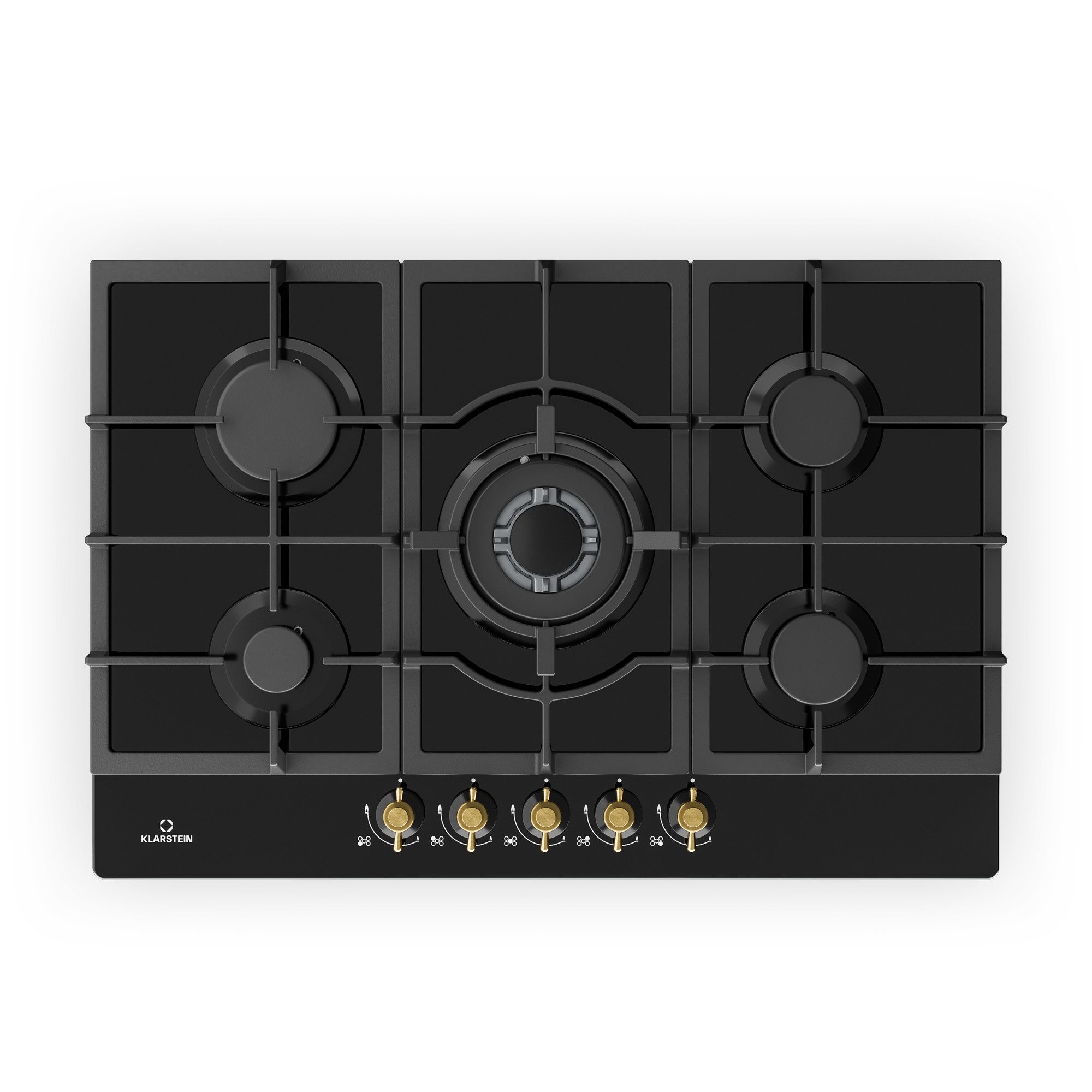 Klarstein Gas-Kochfeld DSM-Victoria-5-BK DSM-Victoria-5-BK, Einbau Gas Kochfeld 5 Platten Herdplatte Kochplatte Einbaukochfeld