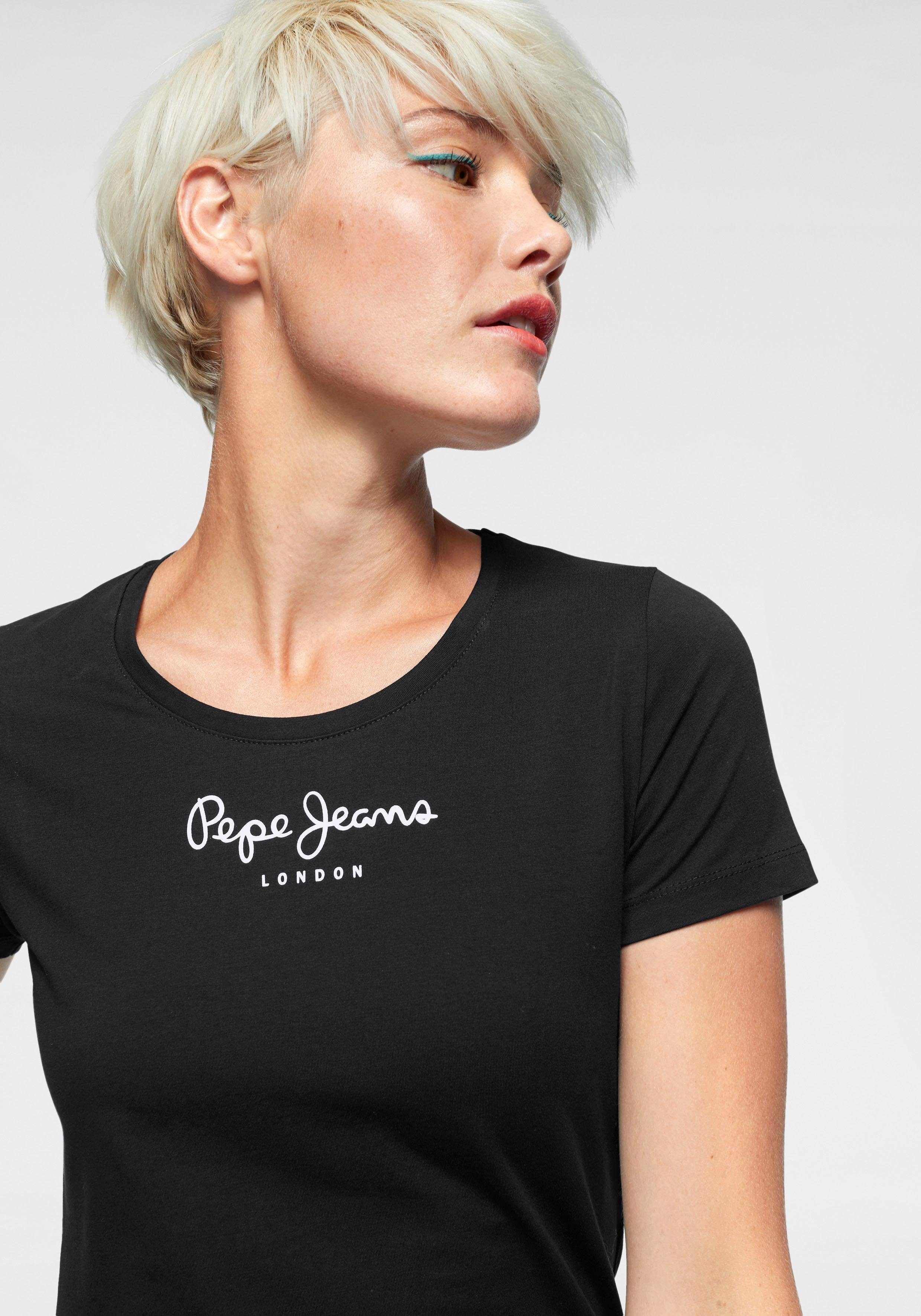 Pepe Jeans T-Shirt NEW mit black VIRGINIA 999 Logo-Print