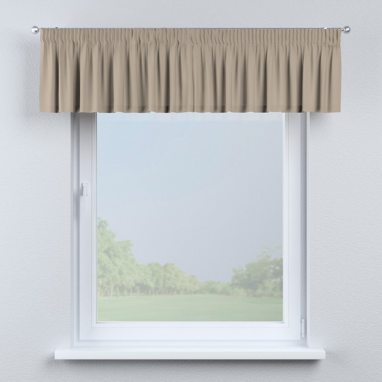 Vorhang mit Kräuselband cm, Cotton Dekoria Panama, 130 grau-braun 40 x