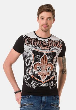 Cipo & Baxx T-Shirt mit coolen Wappenprints