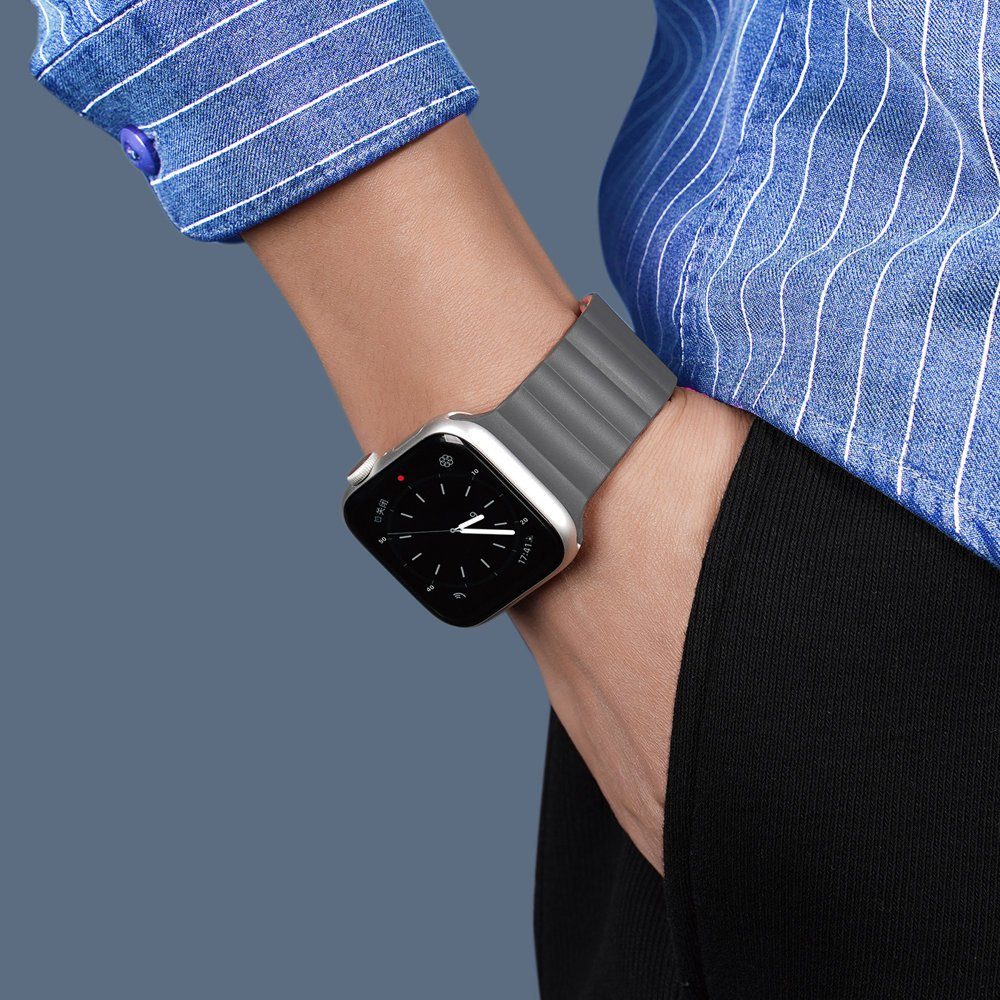 Dux Ducis Smartwatch-Armband Magnetband Watch 40 l SE mit Orange (41 7/6/5/4/3/2 Grau x / kompatibel Apple Uhrenarmband mm) 38 x