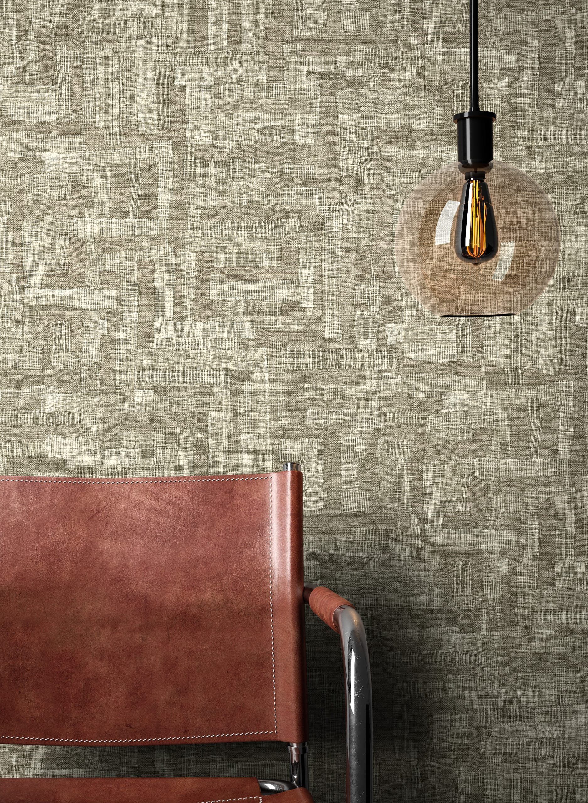 Newroom Vliestapete Josip Taupe Tapete Mustertapete Grafik,Streifen,Textil-Optik, Taupe Tapete Modern Grafik - Mustertapete Retro Grau Hellbraun Grafisch Textil Streifen Textil-Optik für Schlafzimmer Wohnzimmer Küche, Retro