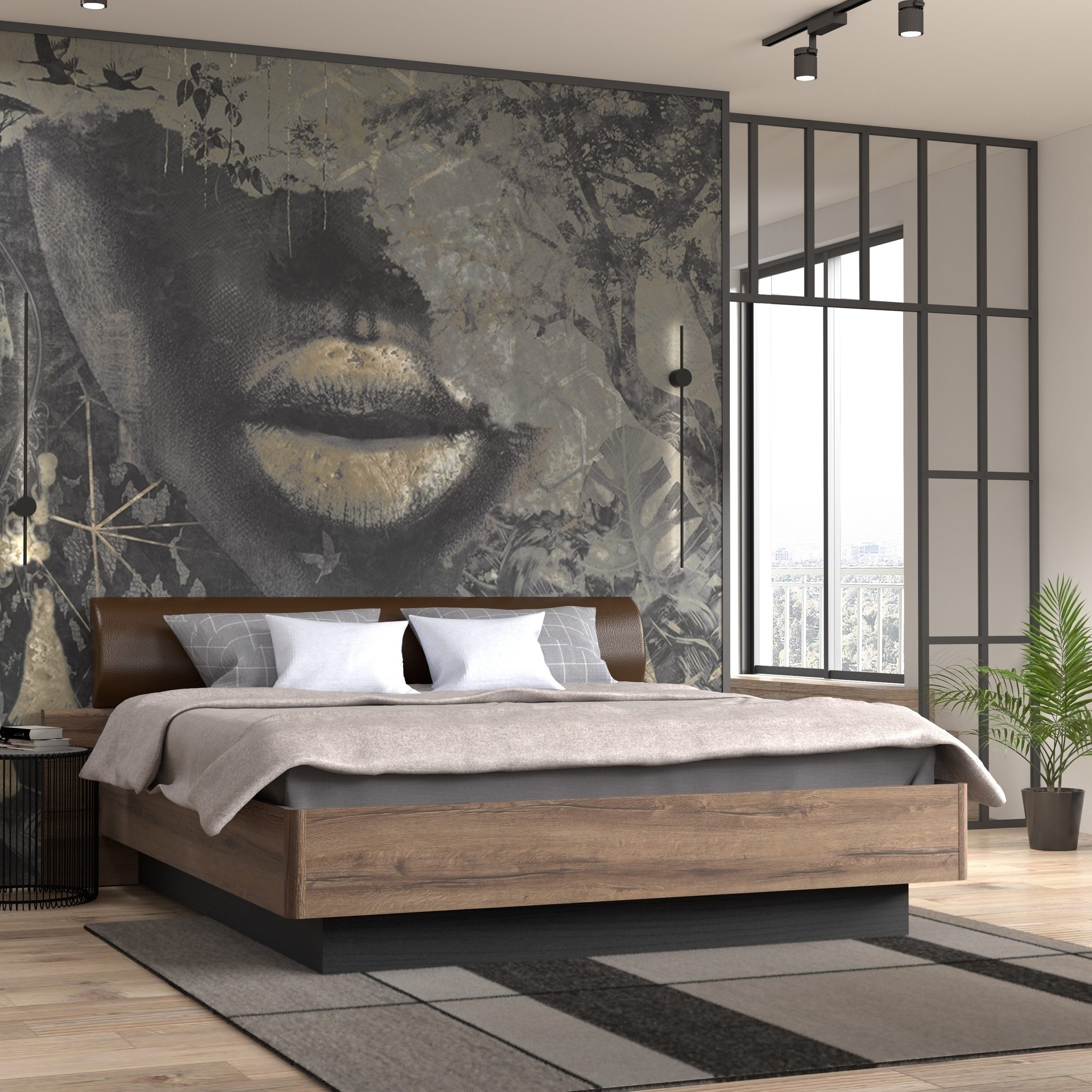 freiraum Bett Jacky, Script-Schlammeiche B/H/T ca. 219,8x90,2x212,3cm