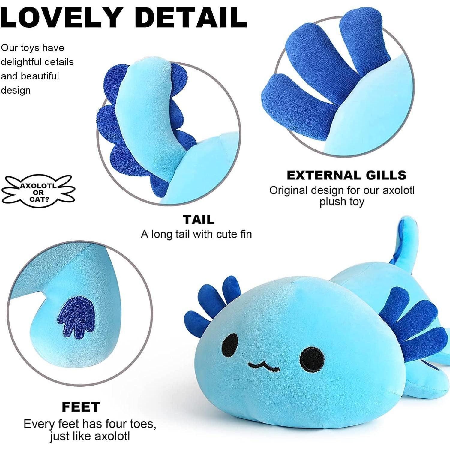 LuxusKollektion Kuscheltier Plüschtier Axolotl Kuscheltier Plüsch Kissen Geschenk Kinder Blau 33cm