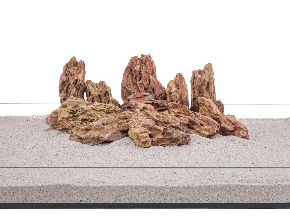 Aquaone Aquarium Aquarium Natursteine Drachenstein Deko Felsen braun 1 Stück Gr.M 300-700g Nr.62 Pagode Dekoration Aquascaping von Aquaone