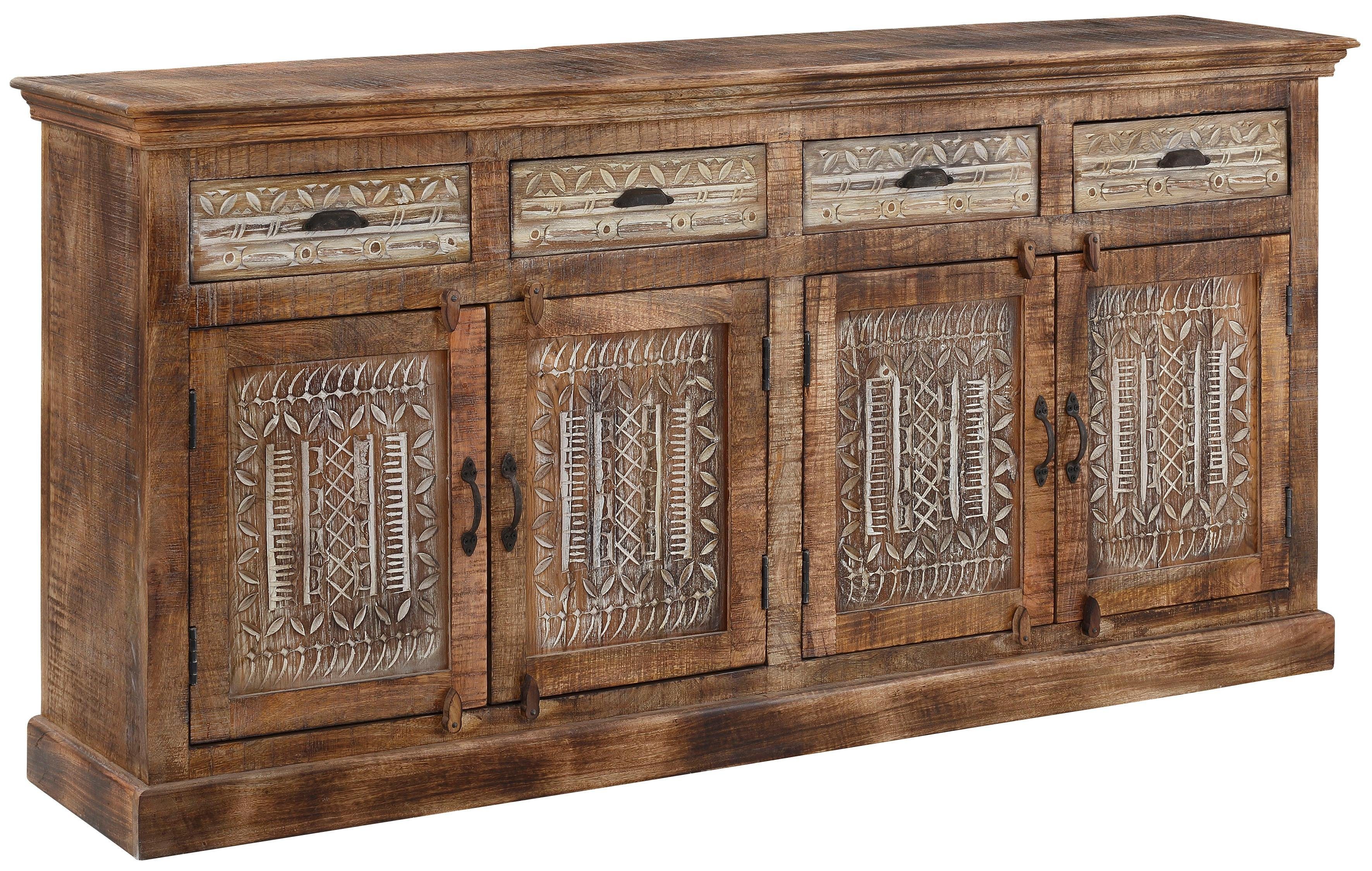 OTTO home Sideboard Maneesh, Kommode aus massivem Mangoholz, viele Stauraummöglichkeiten, B/ 179cm