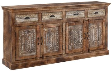 Home affaire Sideboard Maneesh, aus massivem Mangoholz, viele Stauraummöglichkeiten, Breite 179 cm