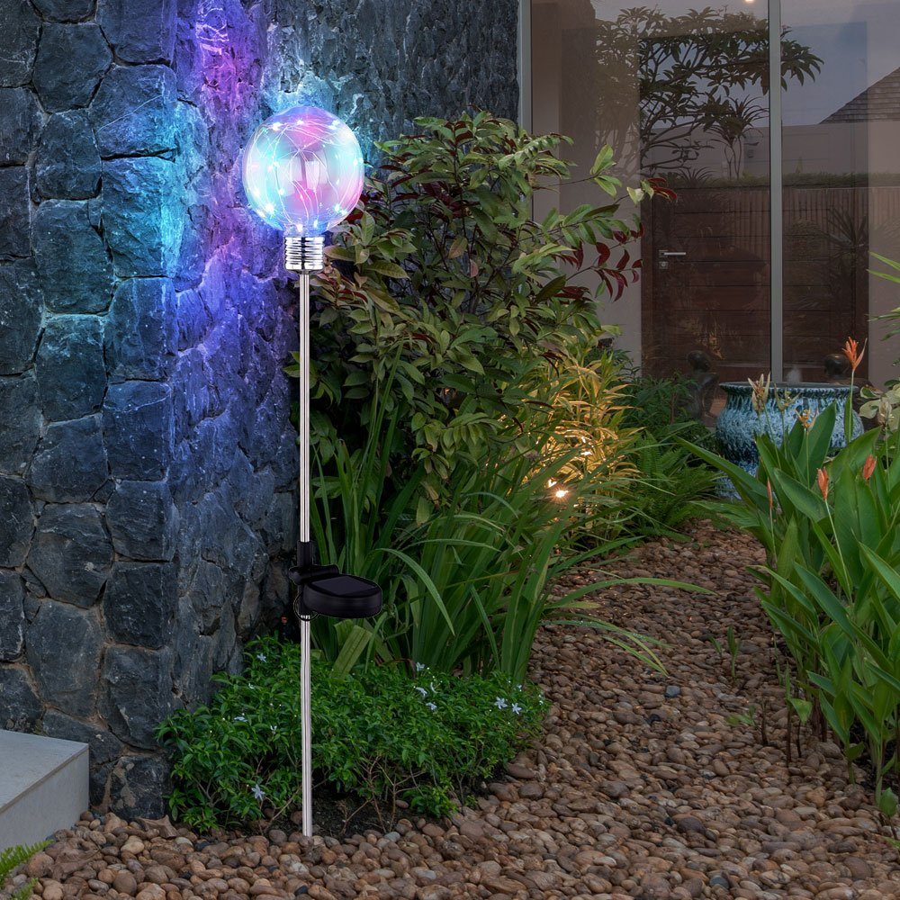 2er Set LED Außen Lichter Kette RGB Solar Libellen Garten Farbwechsel Lampen 