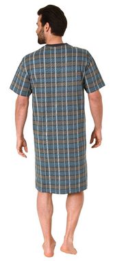 Normann Pyjama Herren kurzarm Nachthemd mit Knopfleiste am Hals - auch in Übergrößen