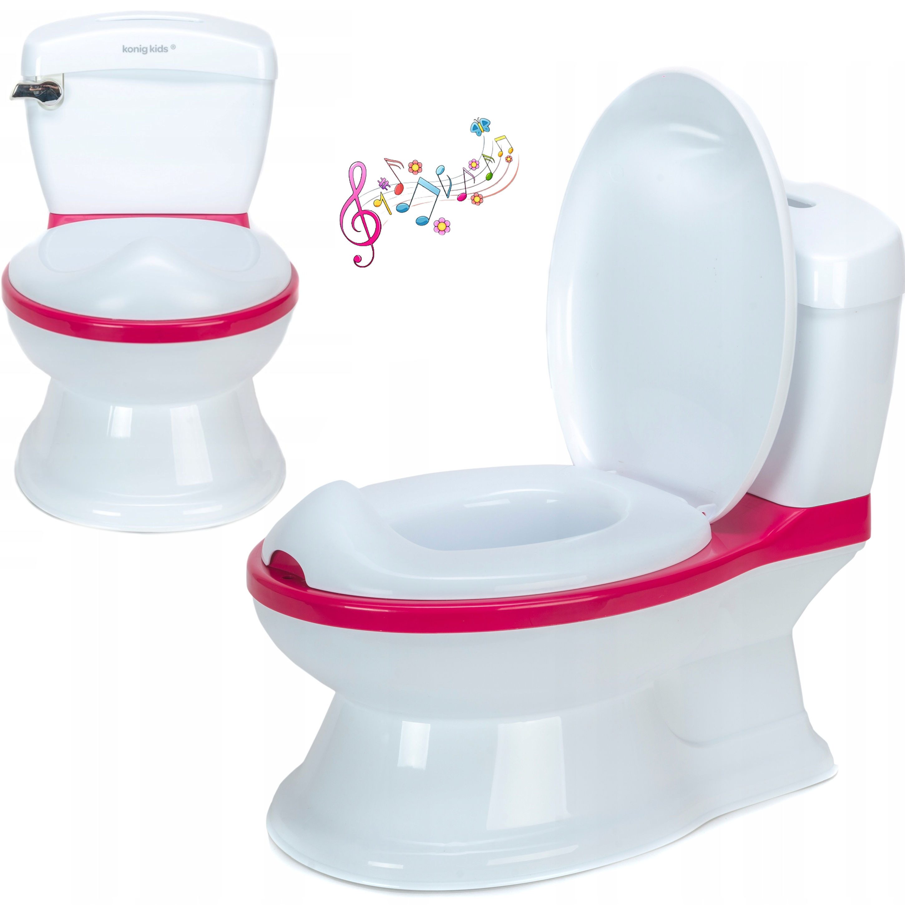 COIL Toilettentrainer Toilettentrainer, Kindertoilette, Lerntöpfchen, Kinderklo, Babytopf, Sound, mit Spülgeräusch, Gewebebehälter, abnehmbare Schüssel