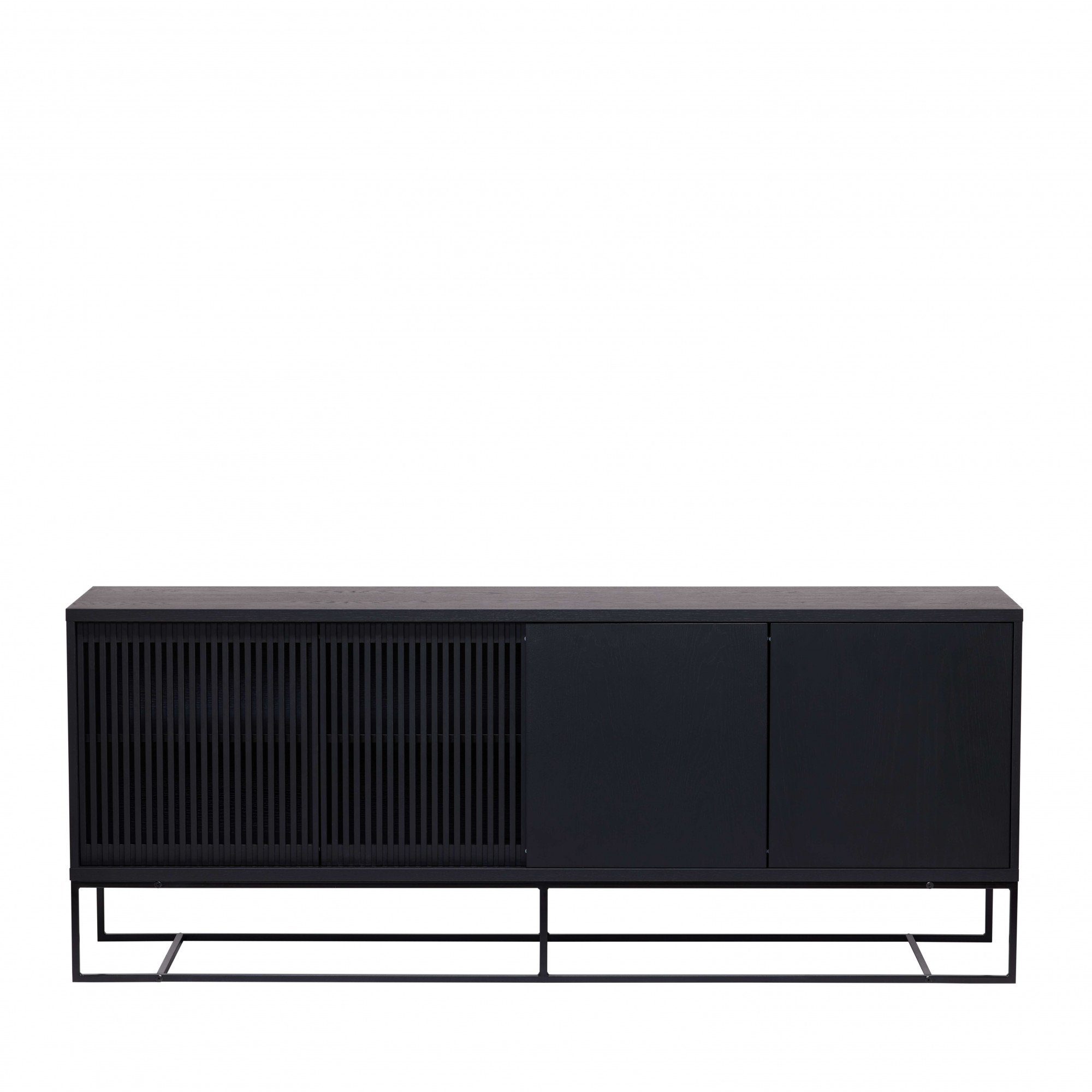 Woodman Sideboard Ende, teilmassiv, Metallfüße, cm | schwarz Breite schwarz 188