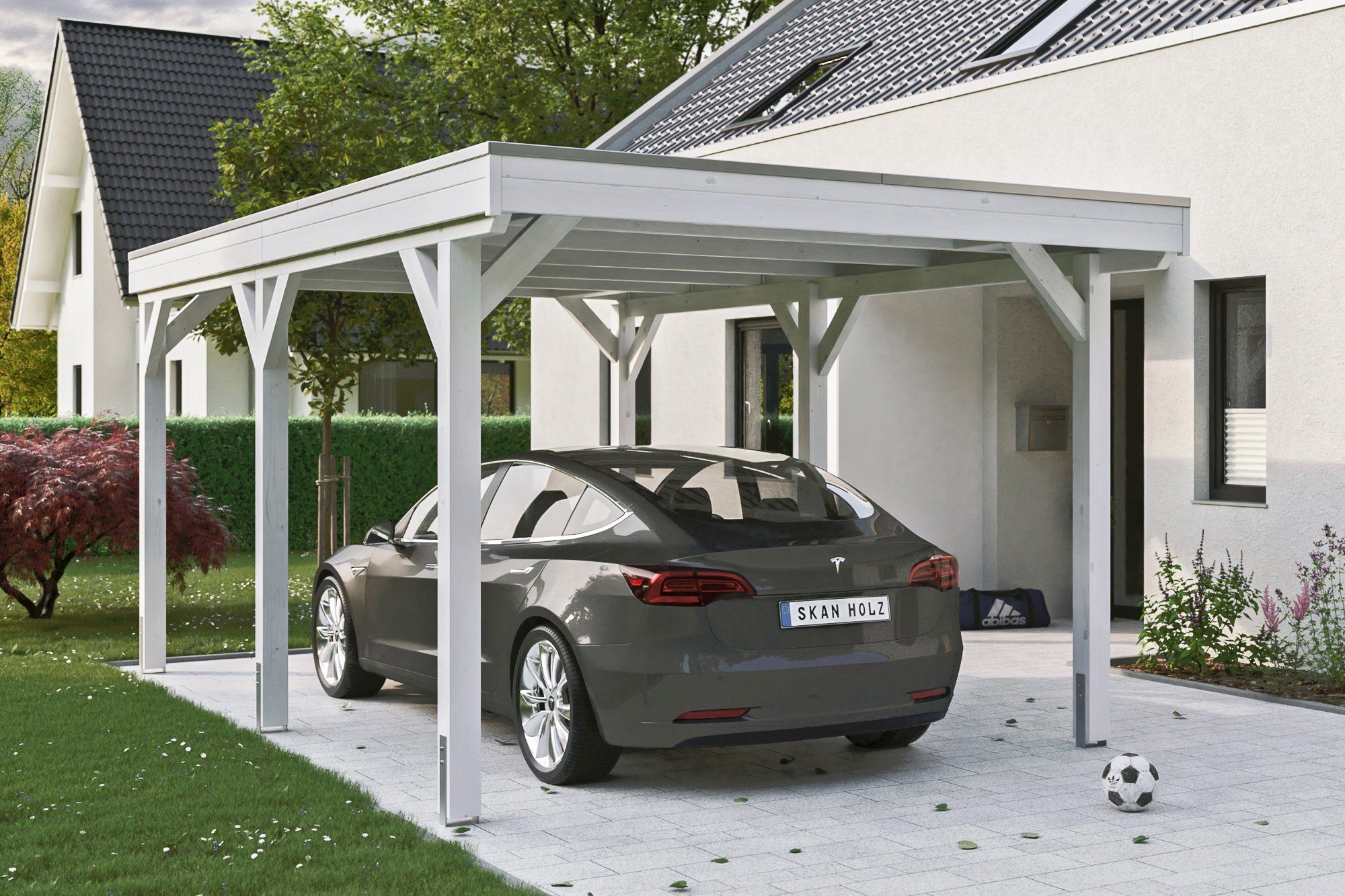 BxT: mit EPDM-Dach Einzelcarport cm, 289 Einfahrtshöhe, Grunewald, 321x554 cm Skanholz