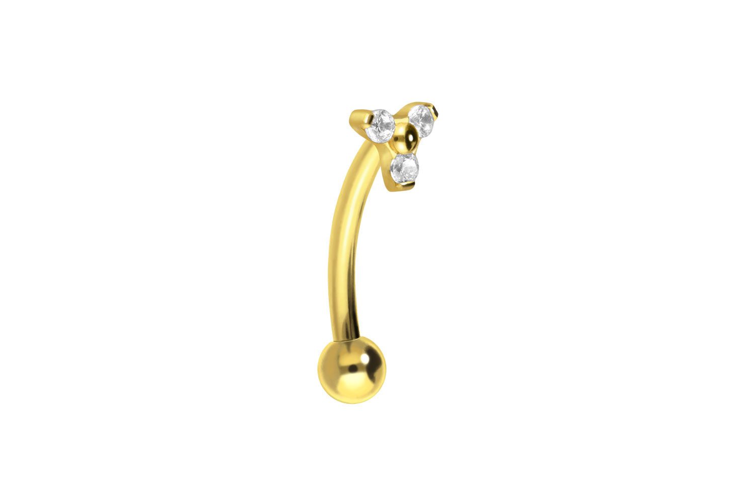 PIERCINGLINE Bauchnabelpiercing Titan Banane mit Push Fit KRISTALLBLUME (Bananen, 1-tlg)