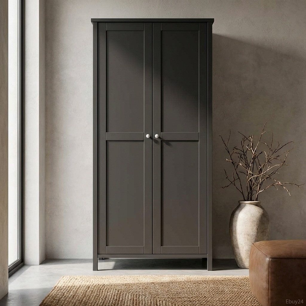 ebuy24 Kleiderschrank Tromsø Kleiderschrank 2 Türen kaffeefarben. – Bild 4 von 5