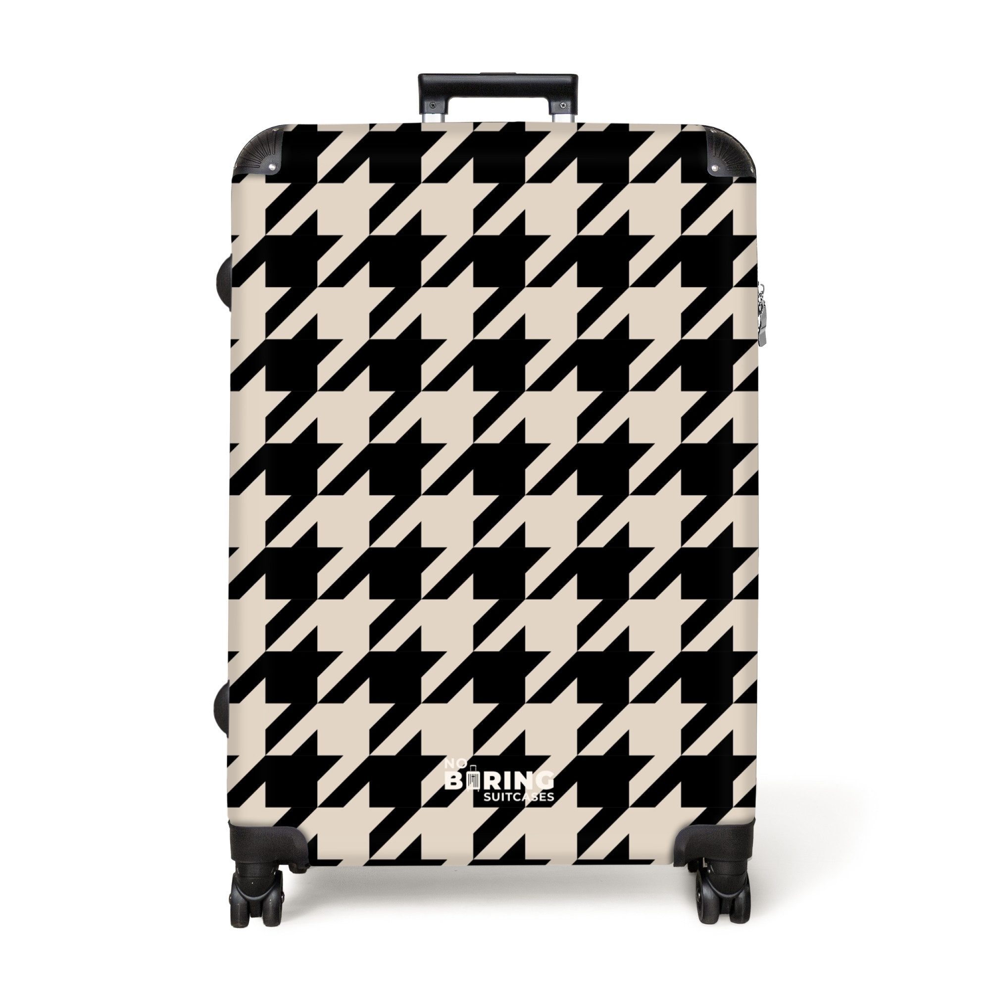 NoBoringSuitcases.com© Hartschalen-Trolley Schwarz-beige Pied de Poule-Must günstig online kaufen