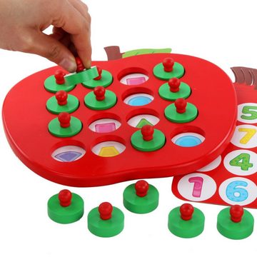 Fivejoy Memoboard Holz-Memory-Matching-Spiel für Kinder, (Apple Memory Match-Brettspiel mit 5 doppelseitigen Karten, Lernspielzeug für die frühe Entwicklung ab 3 Jahren)