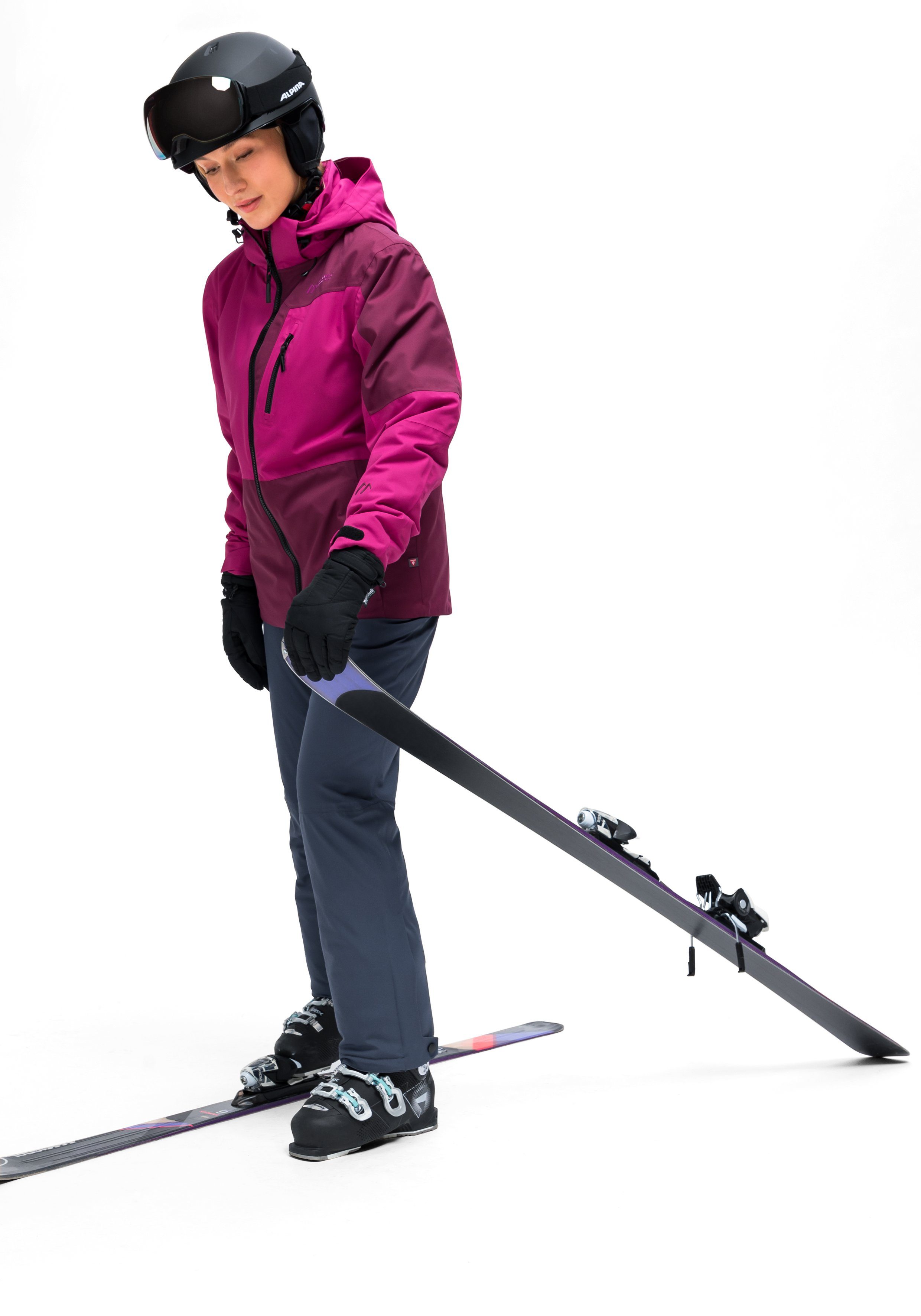 Sports magenta und Damen Winterjacke atmungsaktive winddichte Ski-Jacke, Maier W Favik wasserdichte Skijacke