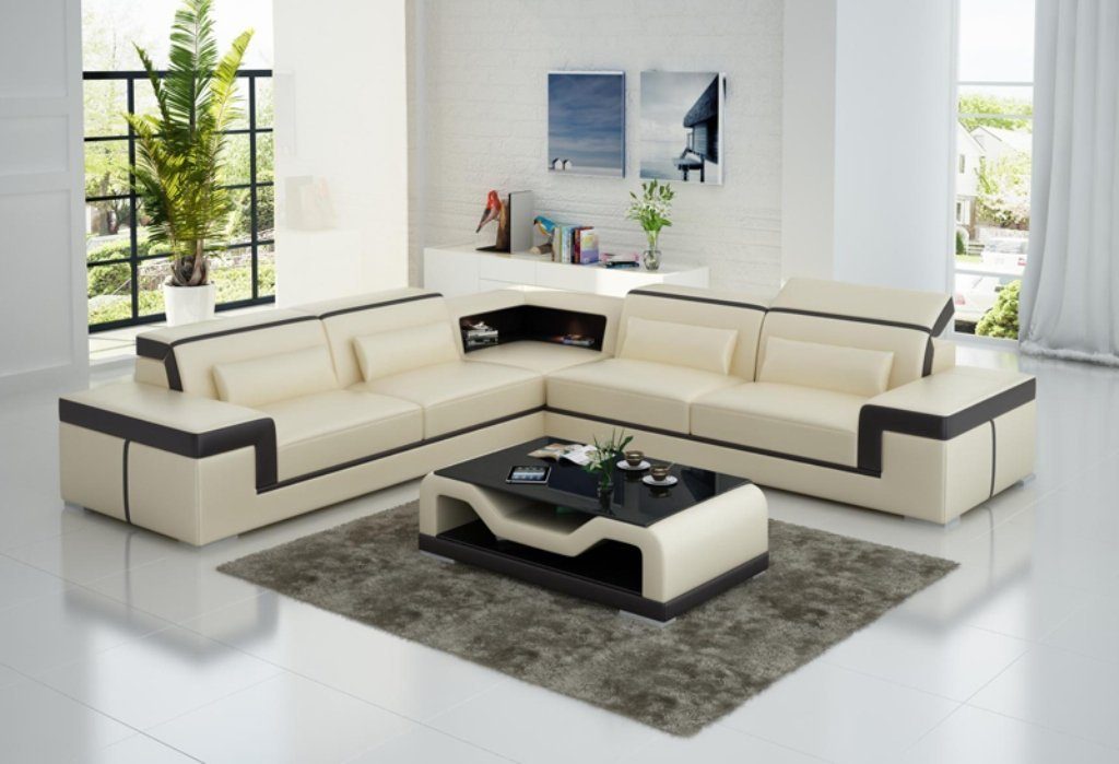 Beige Design Design JVmoebel Ecksofa Couch Sofa Eck Ecksofa, Wohnlandschaft Polster