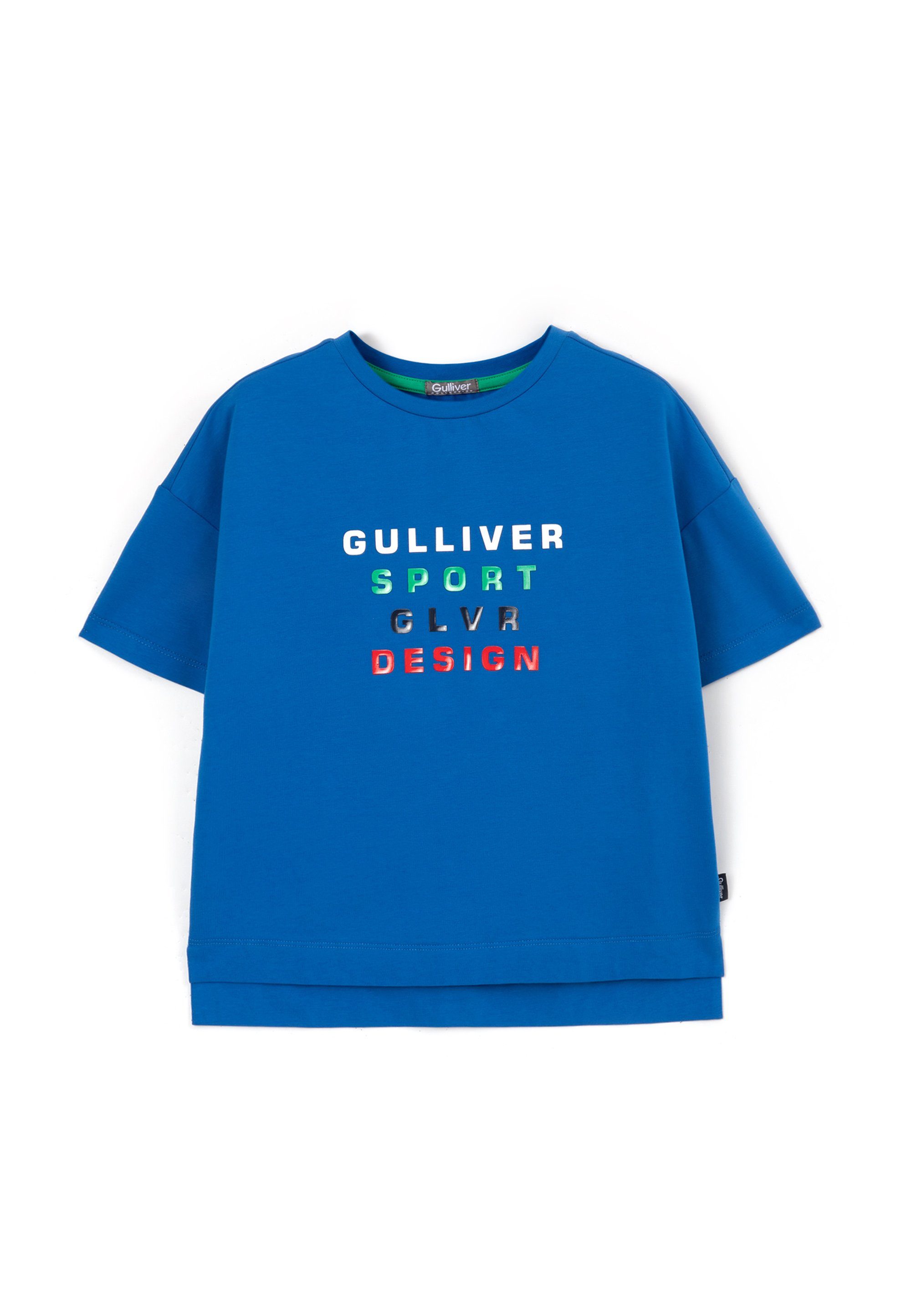 Gulliver T-Shirt mit buntem Frontprint, Stylisches T-Shirt mit  Rundhalsausschnitt für Jungen