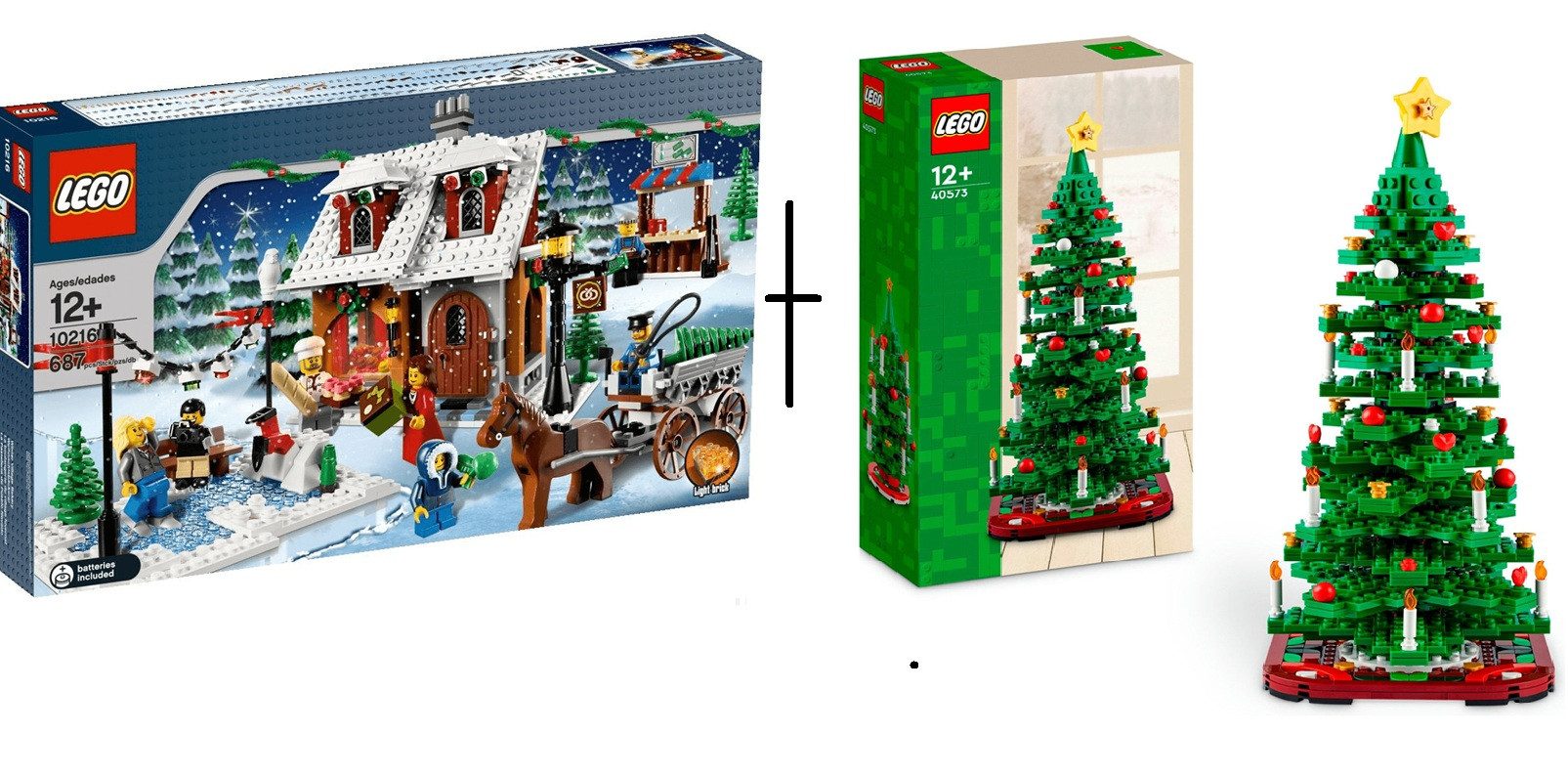LEGO® Weihnachtsbaum (40573) + Weihnachtsbäckerei (10216) Spielbausteine