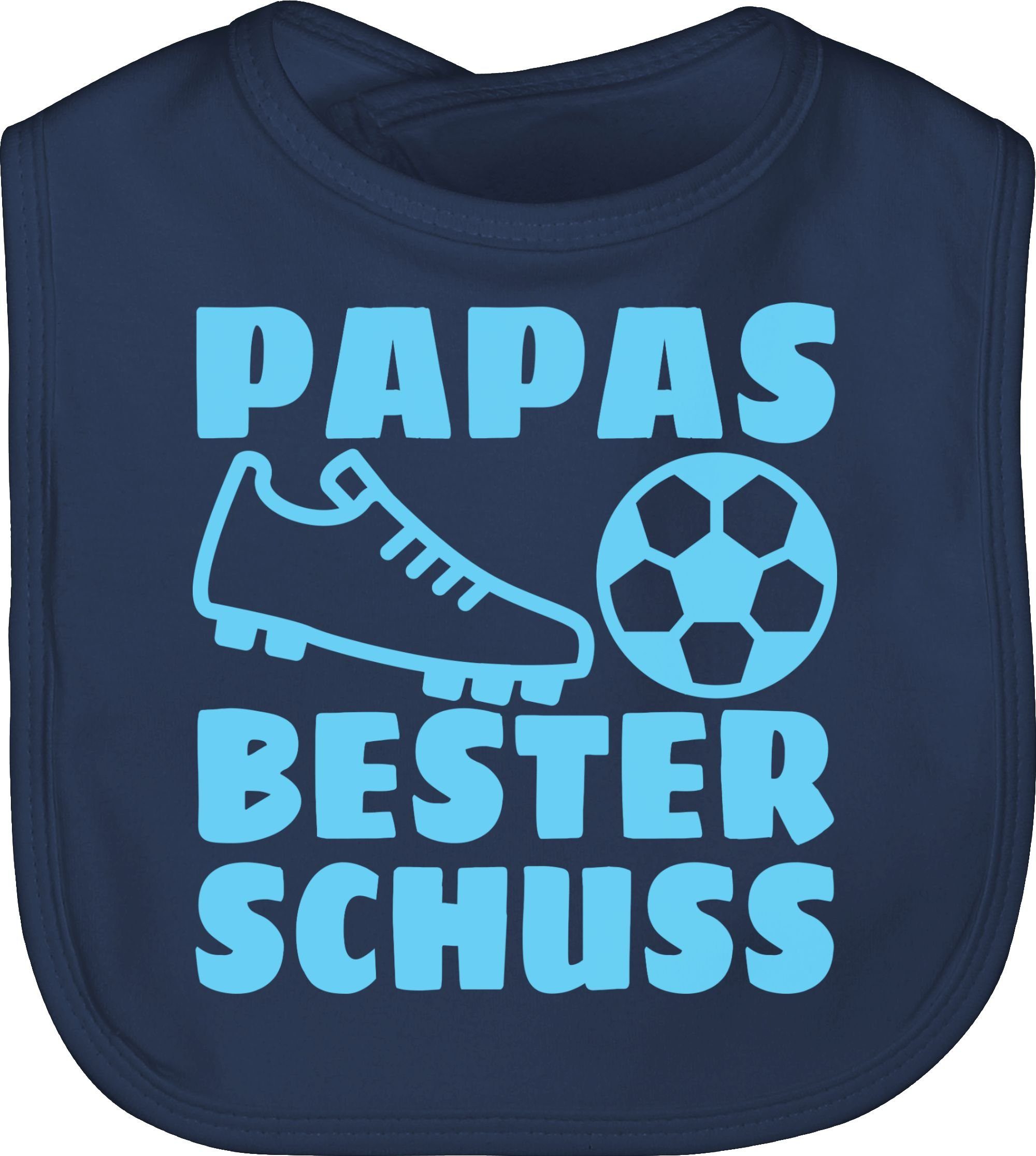 Shirtracer Lätzchen Papas bester Treffer mit Fussball hellblau