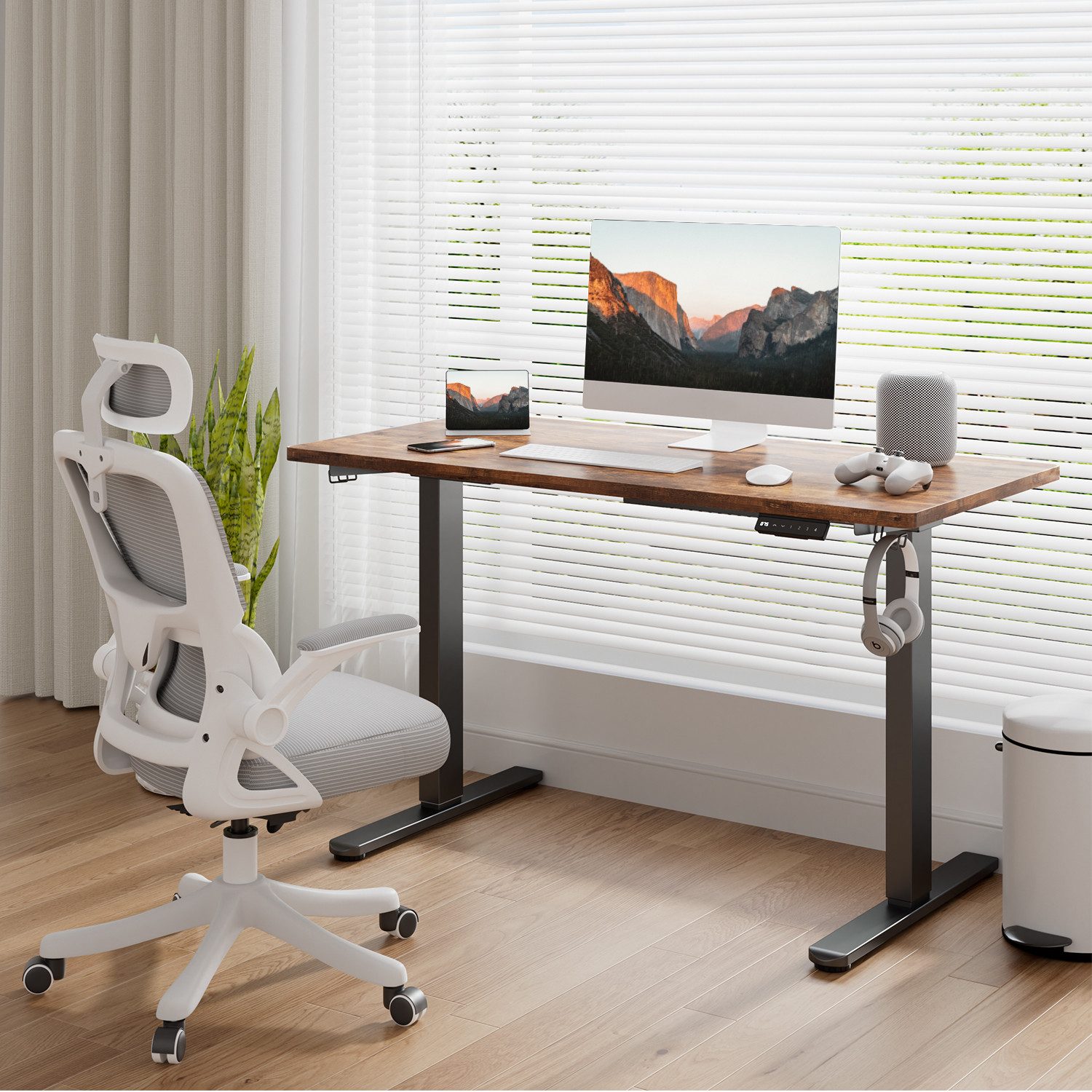 Furnicopia Schreibtisch Höhenverstellbar mit einer 25 mm dicken einteiligen günstig online kaufen