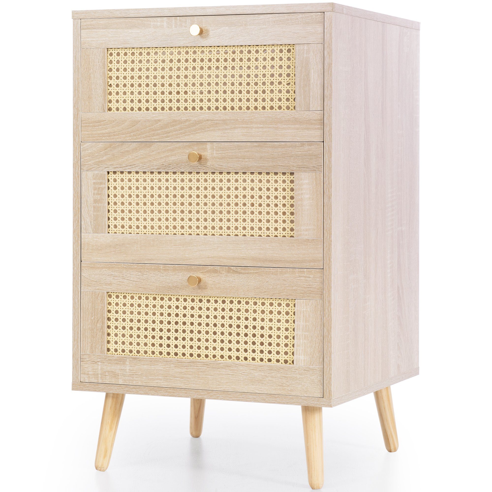 Kommode (Sideboard, 1 St), Schubladenschrank mit 3 Schubladen, 48.5 x 48.6 x 79.5 cm