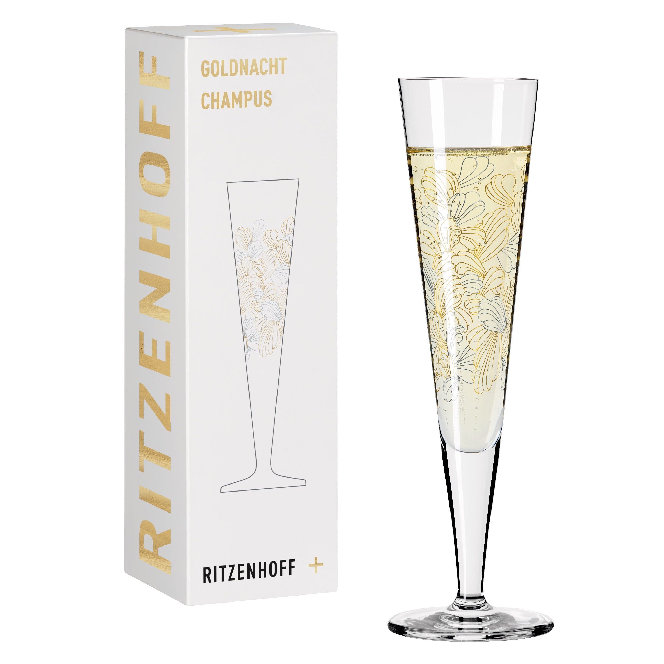 Ritzenhoff Champagnerglas Goldnacht, Kristallglas