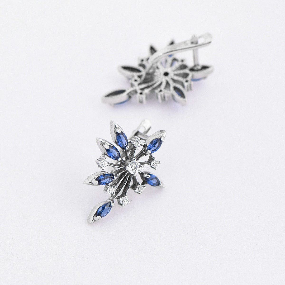 Secretforyou Creolen-Set Ohrringe Kreolen 925 Silber Saphir Zirkonia Steine Echtschmuck