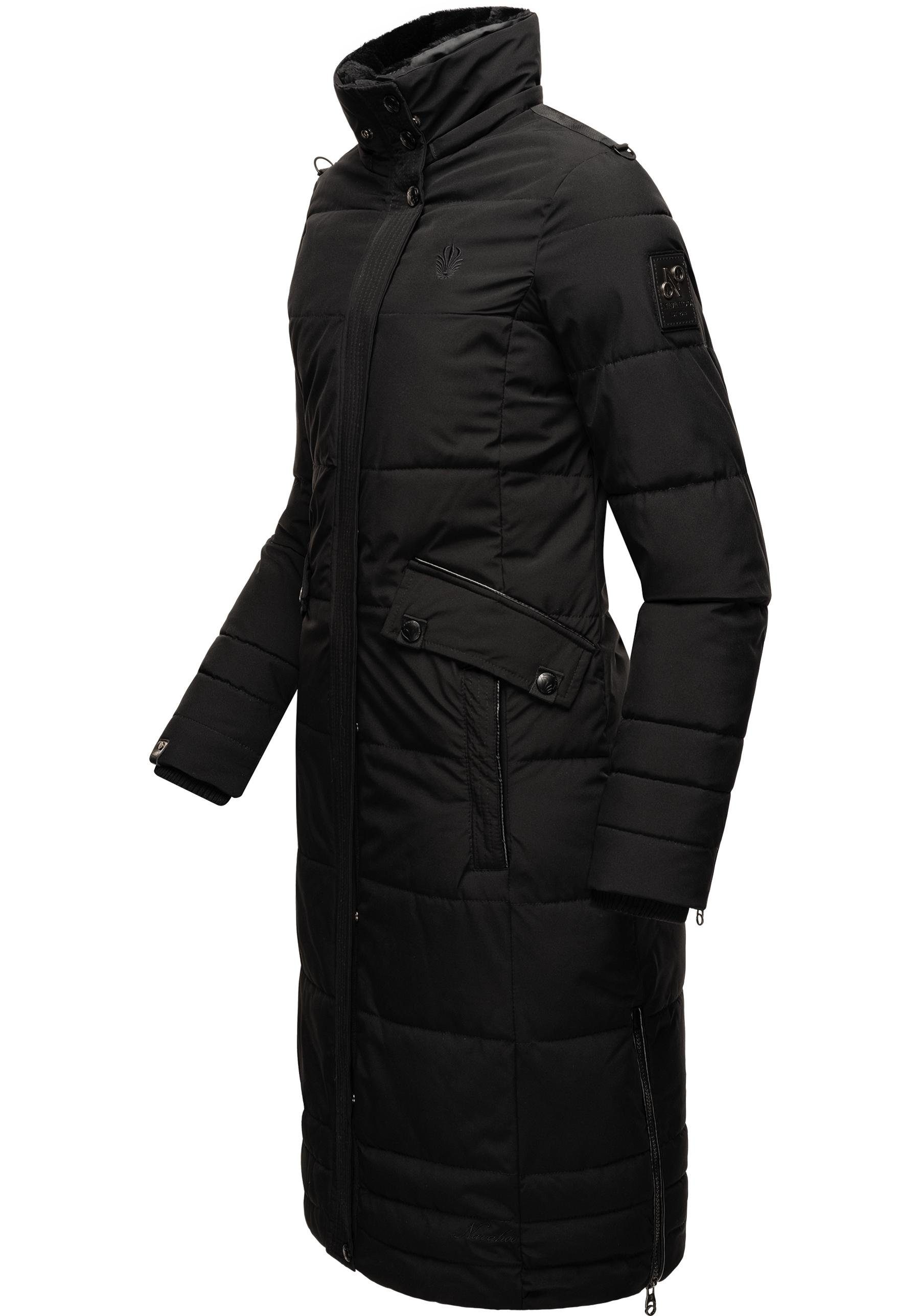 Navahoo Wintermantel Fahmiyaa Edler Steppmantel mit weicher Kunstfellkapuze