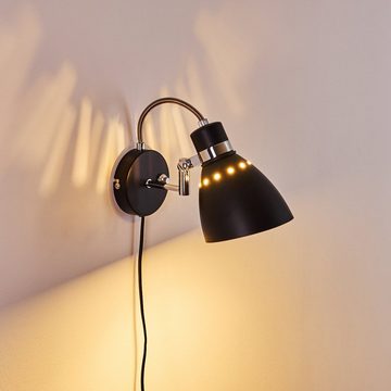 hofstein Wandleuchte »Vesima« dimmbare Wandlampe aus Metall in Schwarz/Weiß, ohne Leuchtmittel, 1xE27, Wandspot im Retro-Design