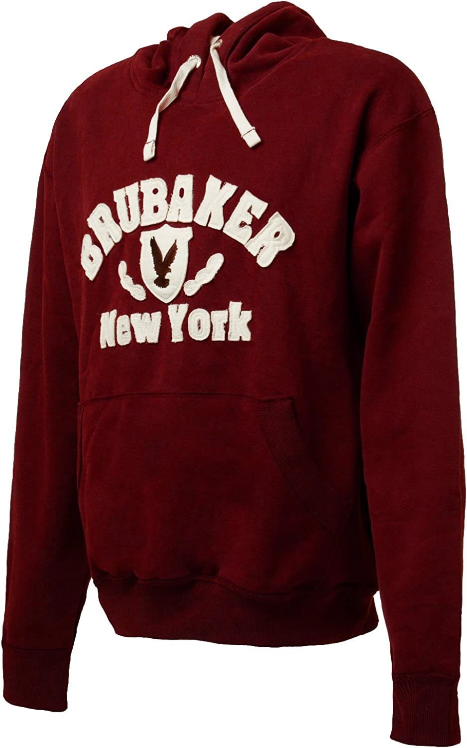 BRUBAKER Kapuzensweatshirt Eagle Sweatshirt Herren Bordeaux New (1-tlg) - Kapuze Rot Kängurutasche und Adler mit Sweater mit Logo York