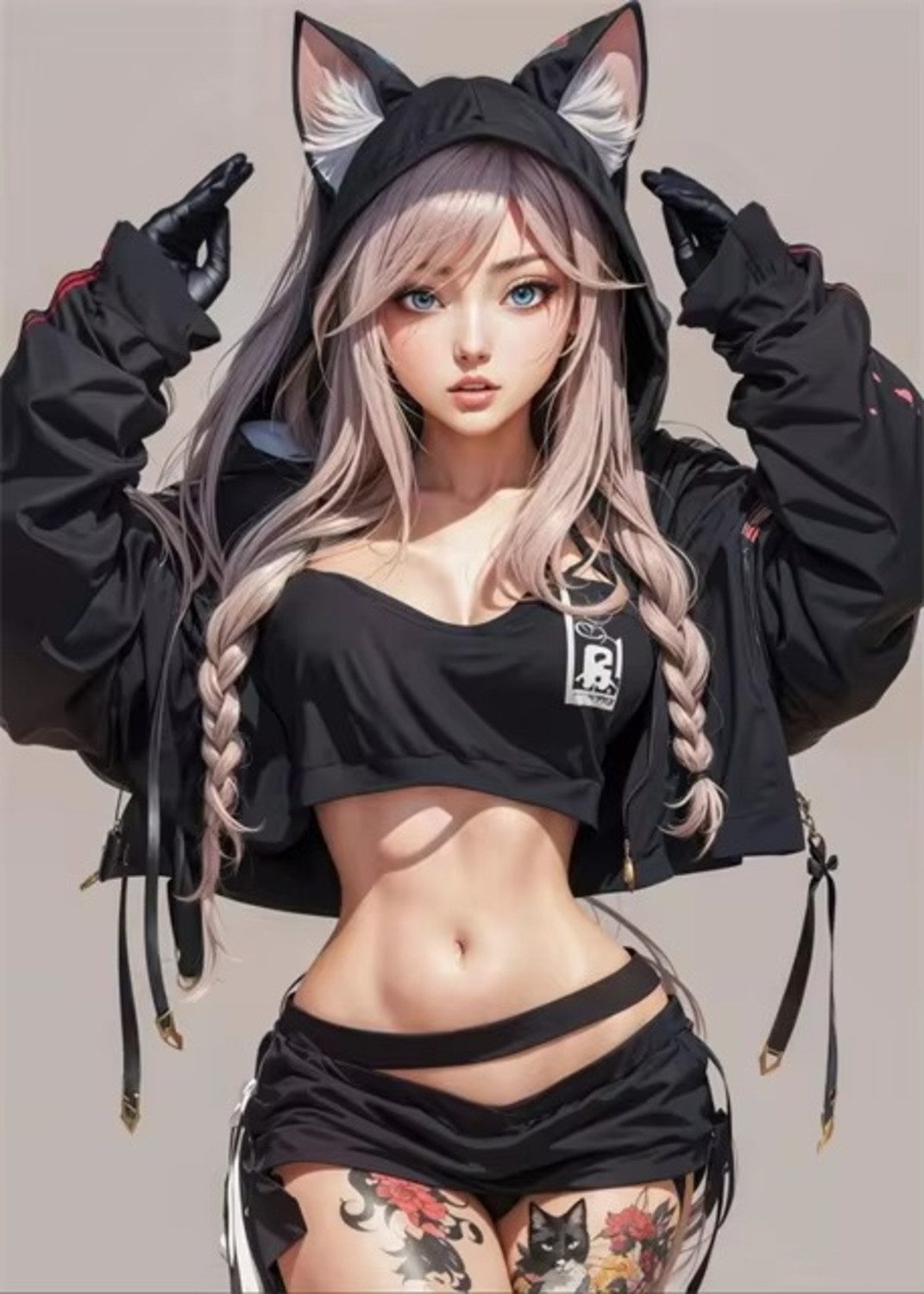 TPFLiving Kunstdruck OHNE RAHMEN, Sexy Anime - Schöne Manga Mädchen - (Leinwandbild XXL), Farben: Farben: bunt - Größe: 20x30cm