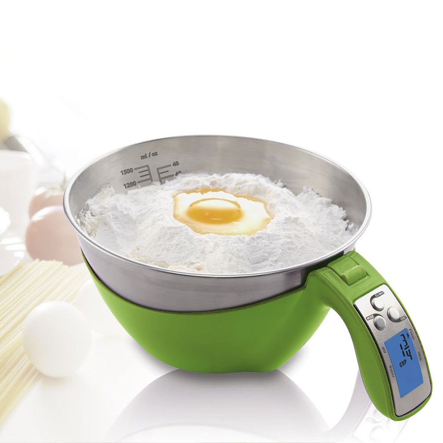 Digital Küchenwaage 5kg/1g Edelstahl Feinwaage Waage Timer Temperatur Schüssel 