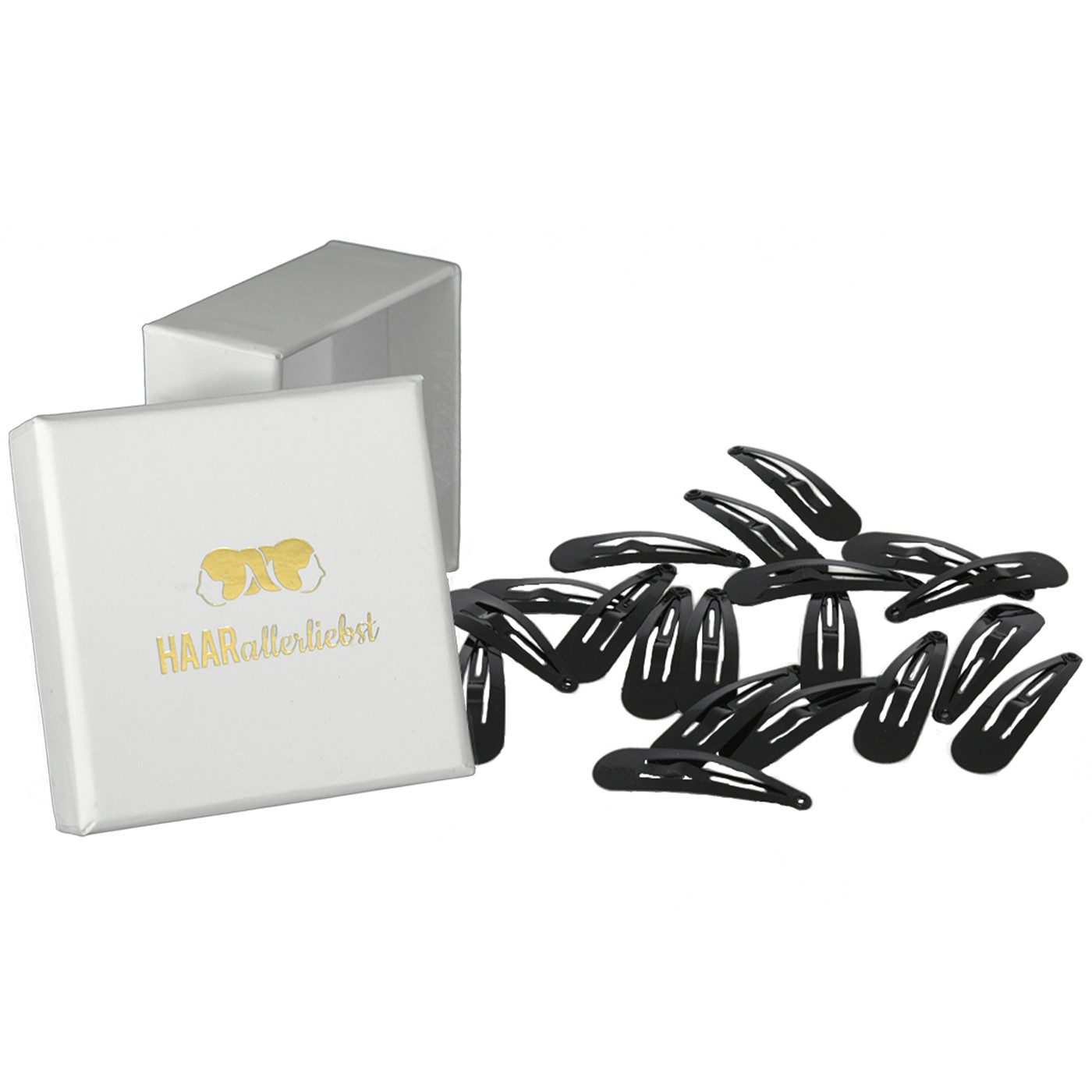 HAARallerliebst Haarspange kleine Заколки, Spar-Set, 20-tlg., Farbe schwarz, 39mm
