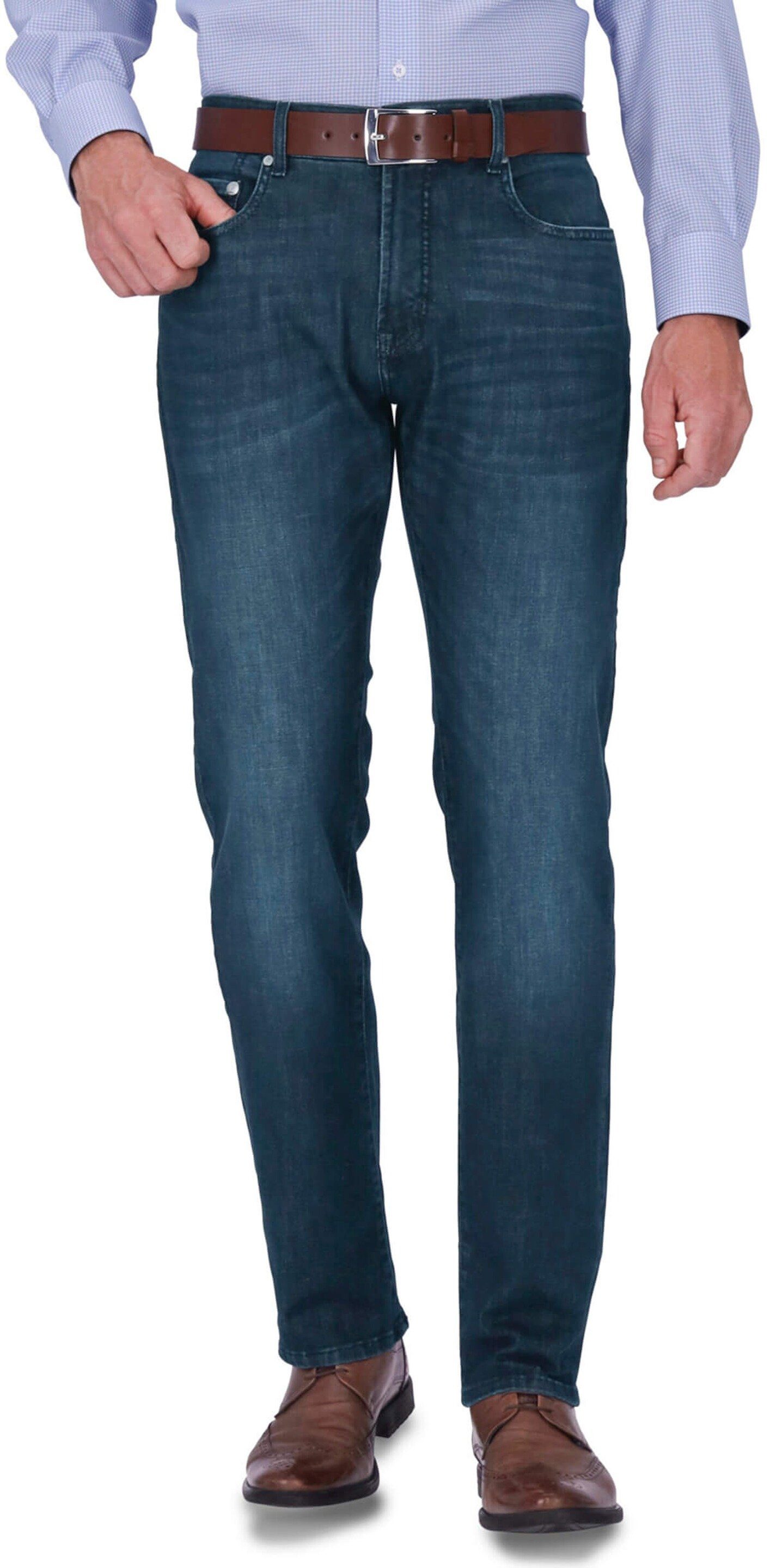 Modern Five-Pocket-Jeans PIERRE Clima Pierre darkblue Control Lyon CARDIN Fit Cardin 5-Pocket-Jeans