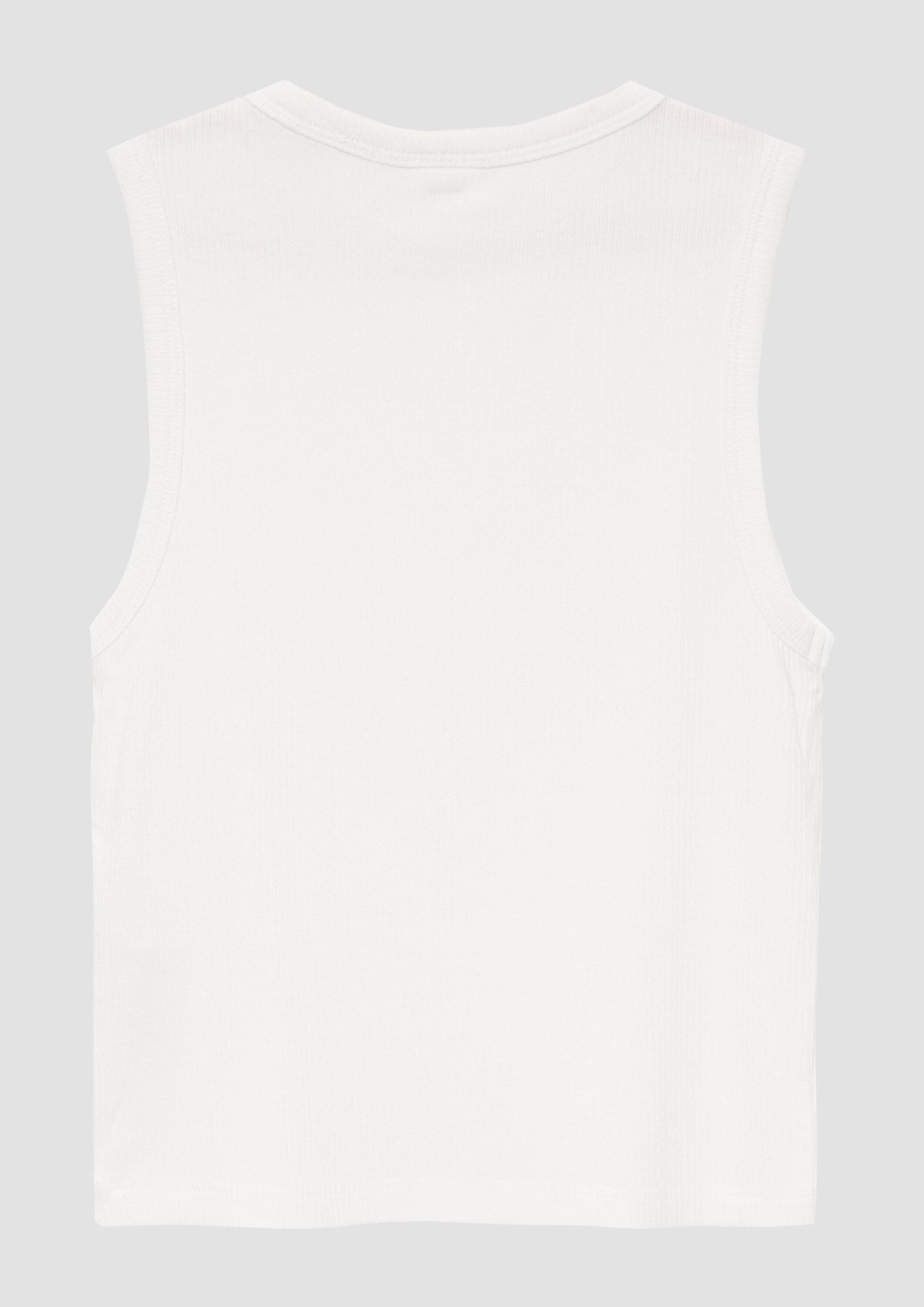 s.Oliver Muskelshirt T-Shirt Verkürztes Slim-Fit-Top mit Rippstruktur