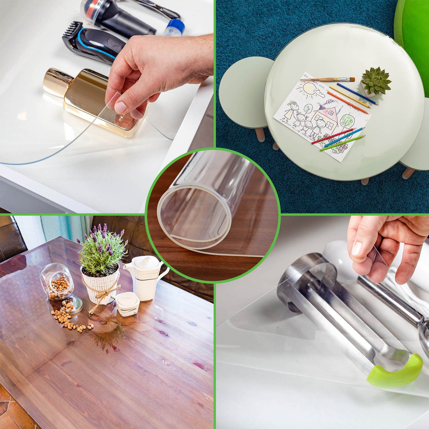 ANRO Tischdecke Hochwertig transparent 2mm Folie PVC Tischschutz (Einzelstü günstig online kaufen