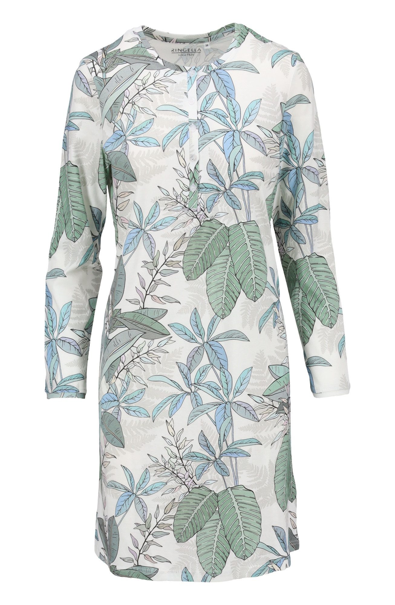 Ringella Nachthemd mit Allover-Floraldessin und Knopfleiste (1-tlg) Reine Baumwolle in Single Jersey-Qualität