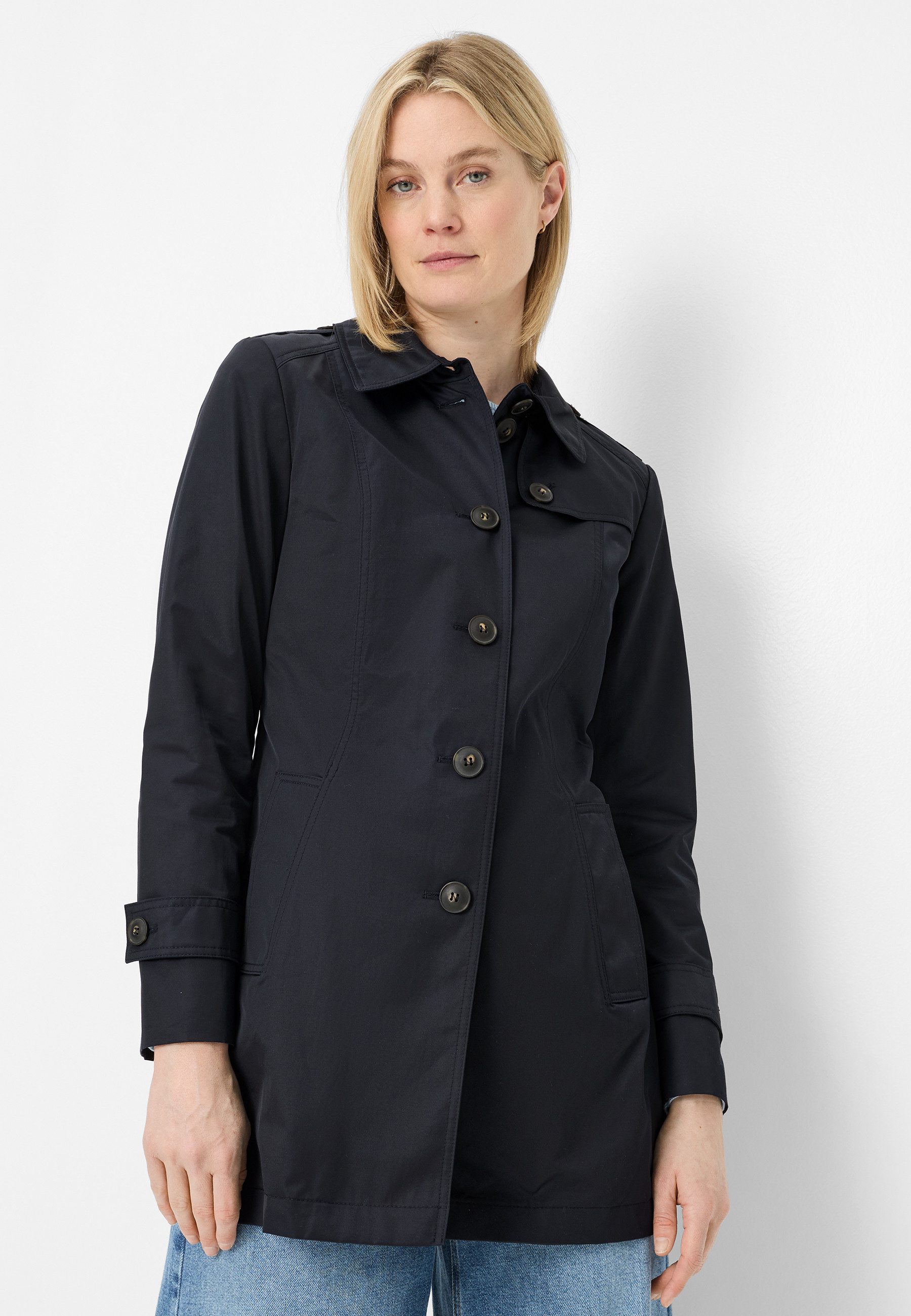 Fuchs Schmitt Kurzmantel Lightweight Cotton, Regular Fit, Schulterklappen