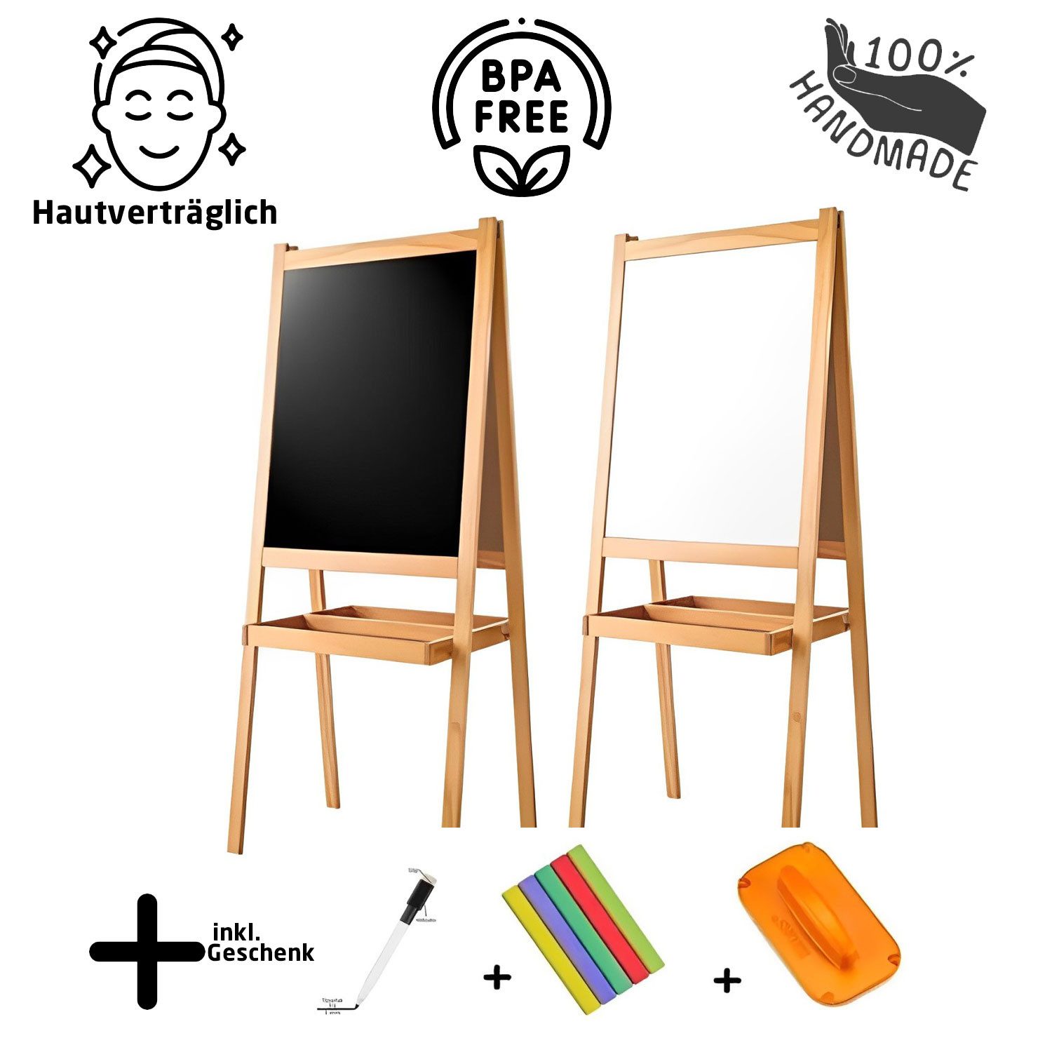 Jungengel Standtafel 2in1 Kinder Kreidetafel Whiteboard Holz Schultafel Kin günstig online kaufen